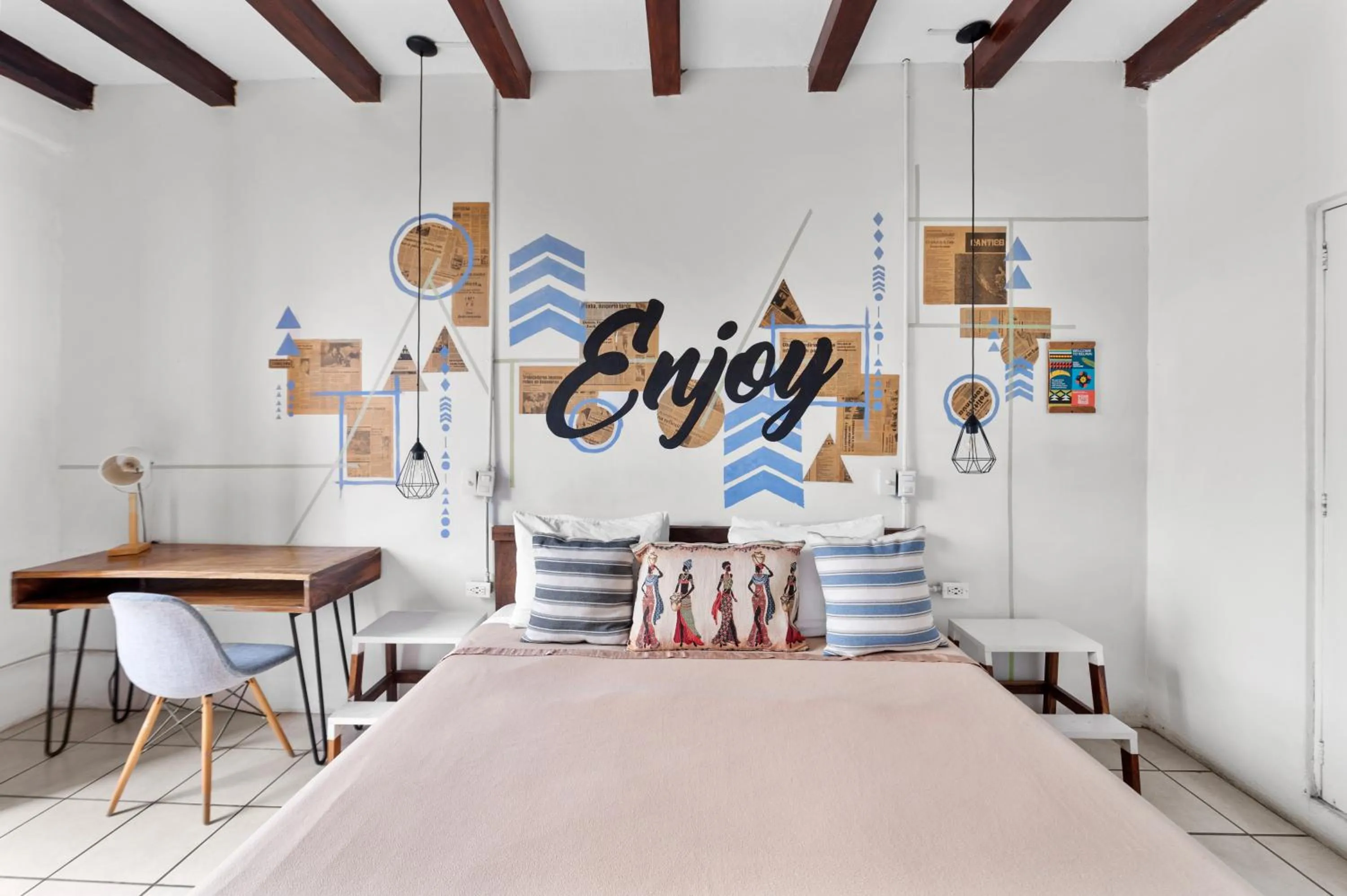 Bed in Socialtel Granada