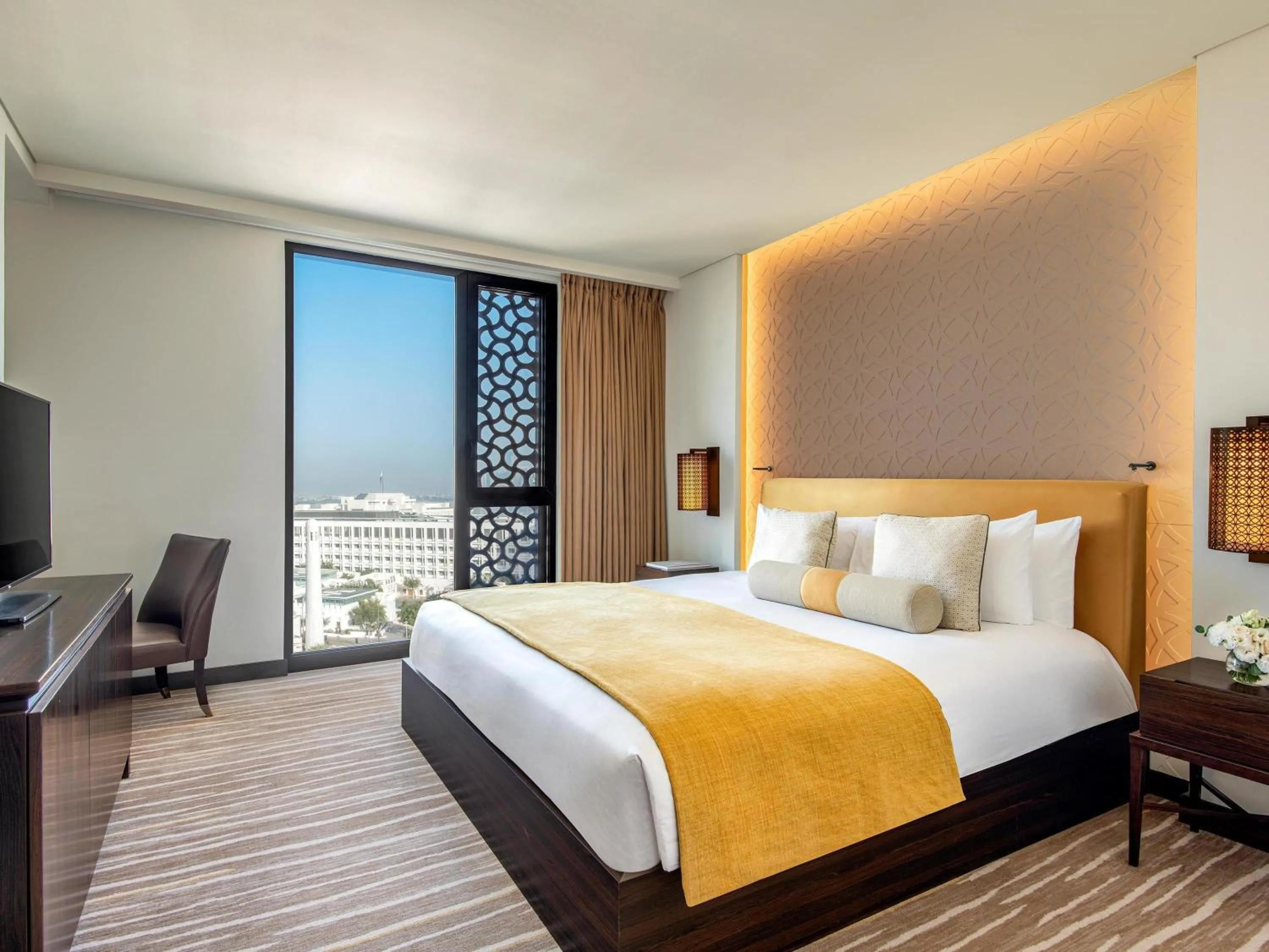 Bedroom, Bed in Alwadi Hotel Doha - MGallery Collection