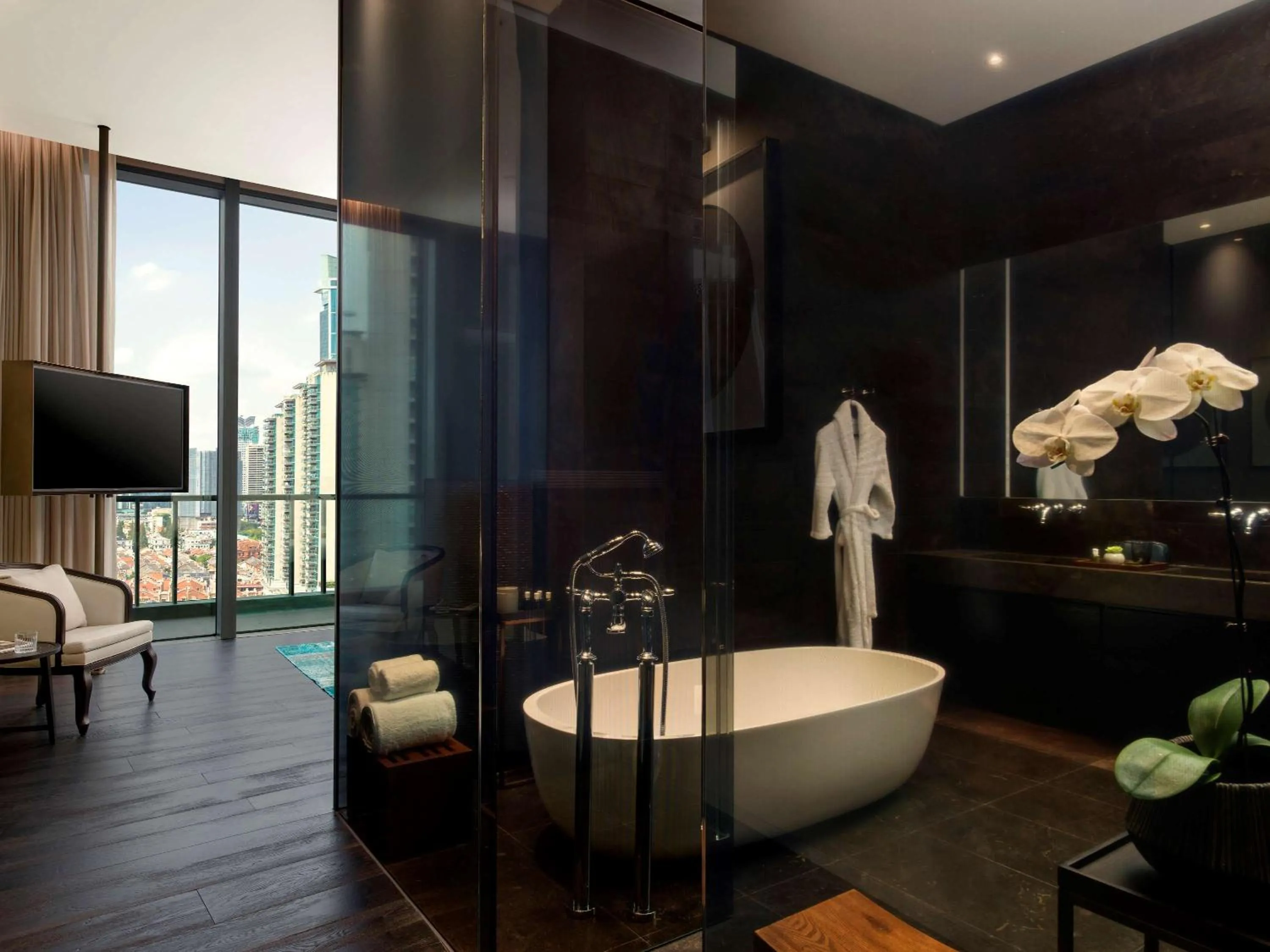 Bathroom in Upper House Shanghai - Former The Middle House