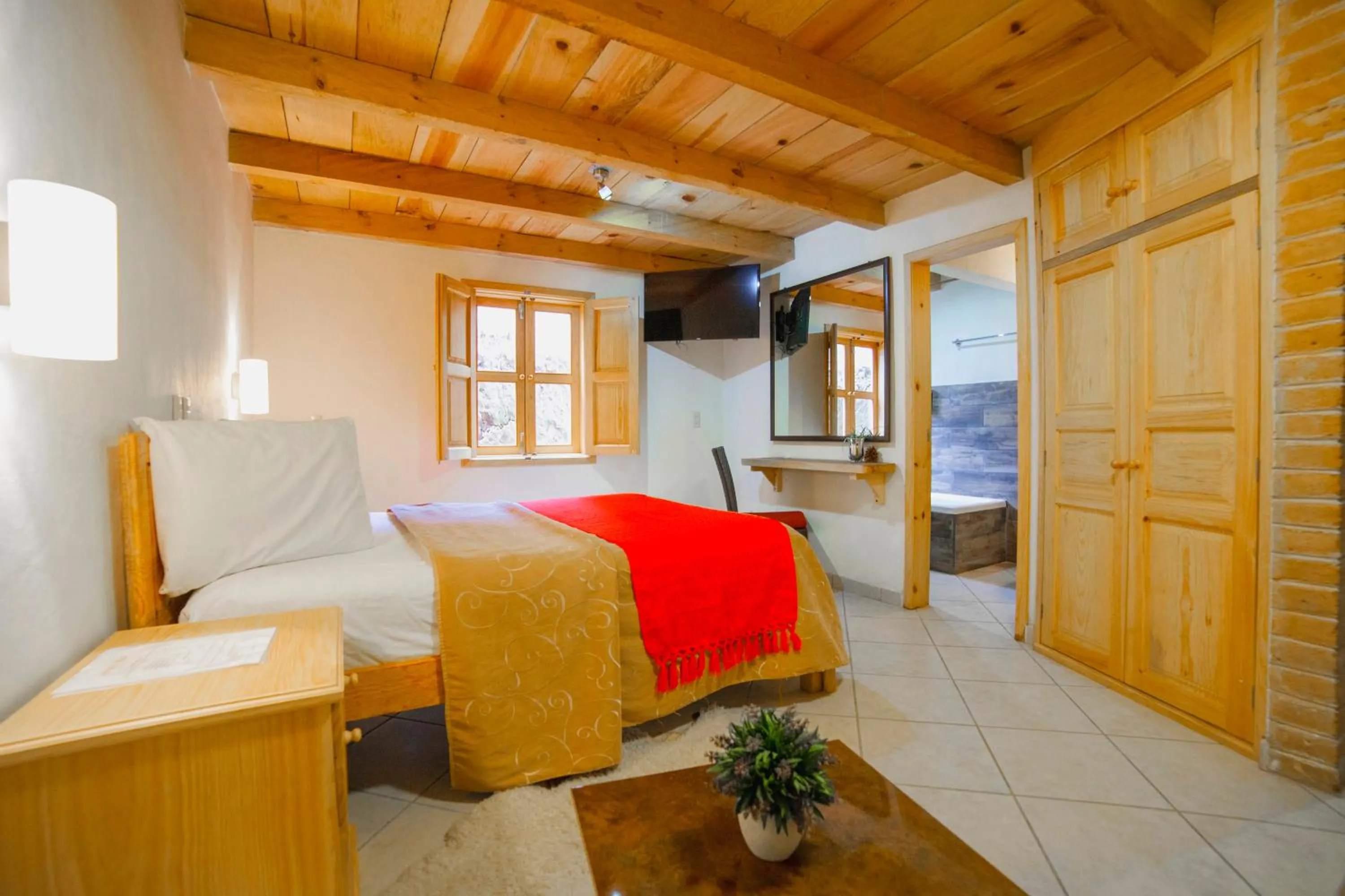 Bed in Hotel Adobe y Teja