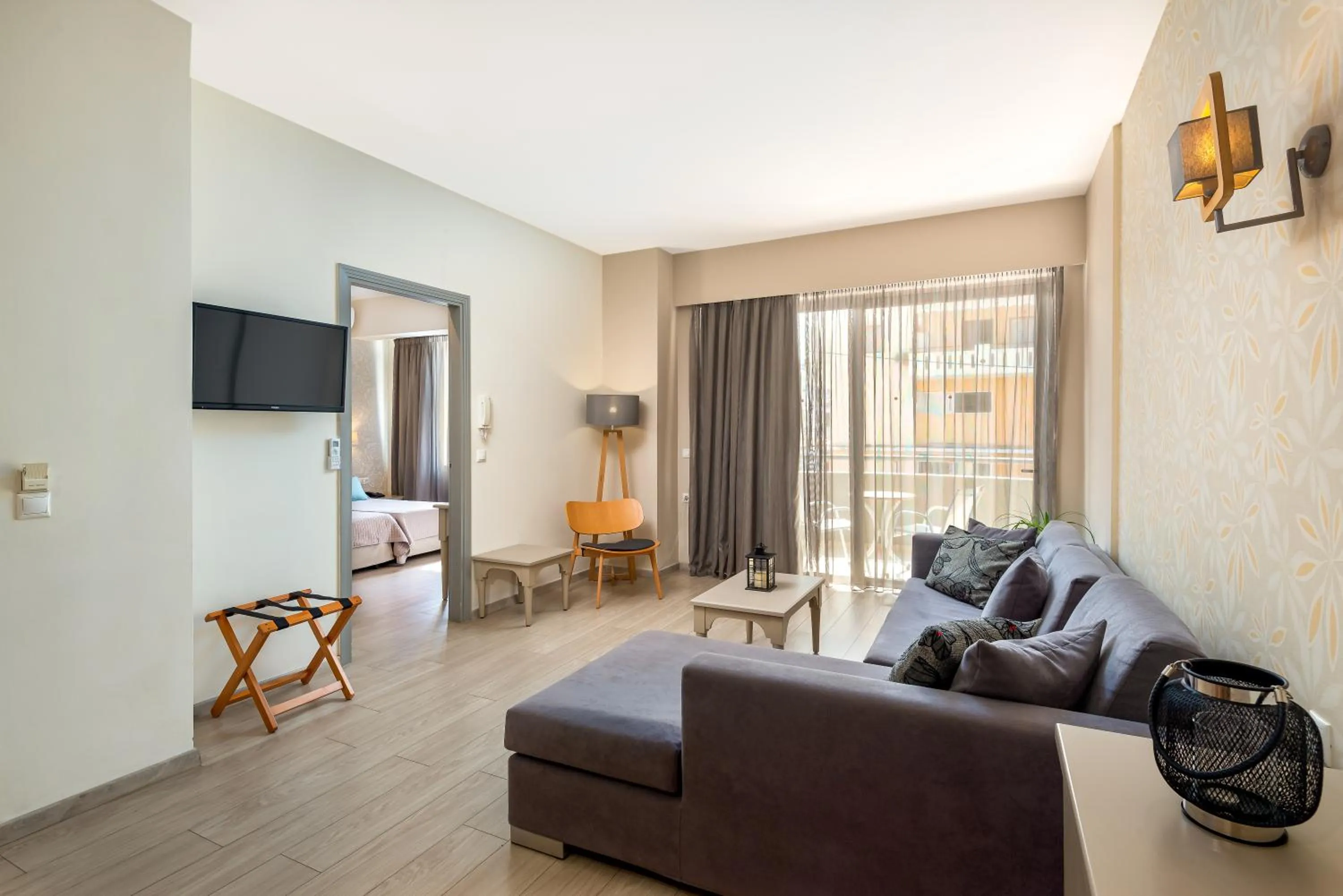 Living room in Icarus Apartments