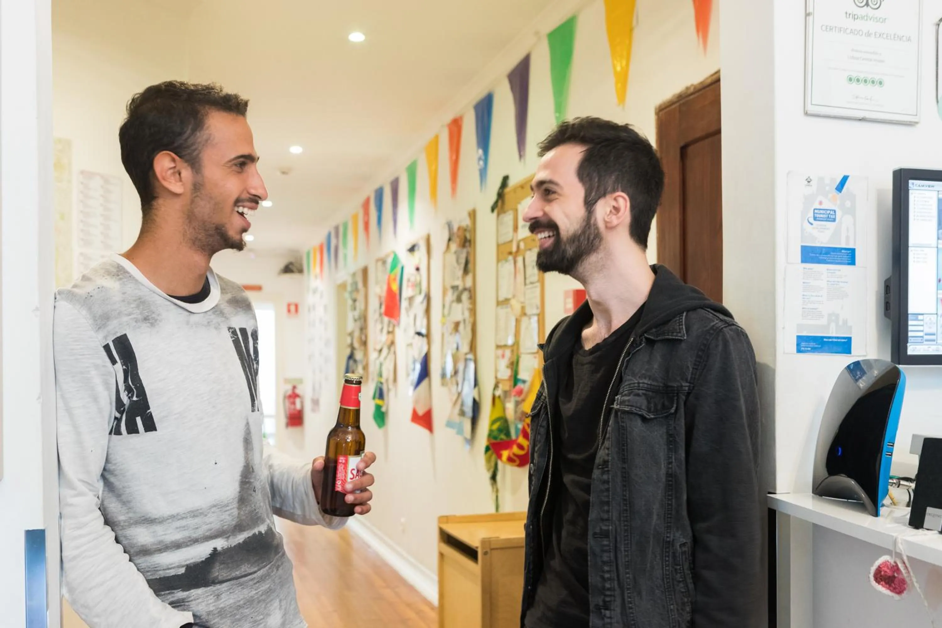 group of guests in Lisboa Central Hostel