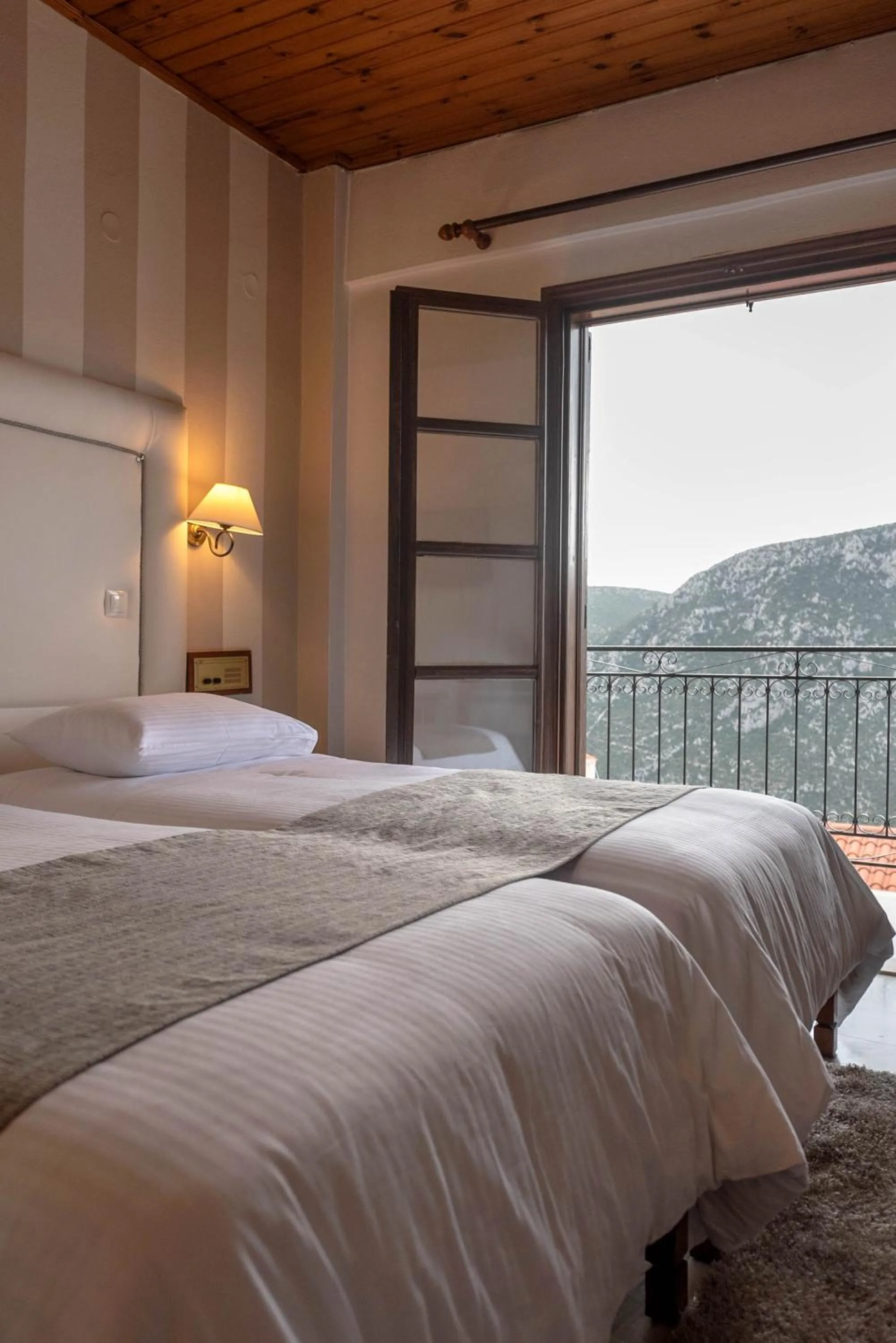 View (from property/room), Bed in Kouros Hotel