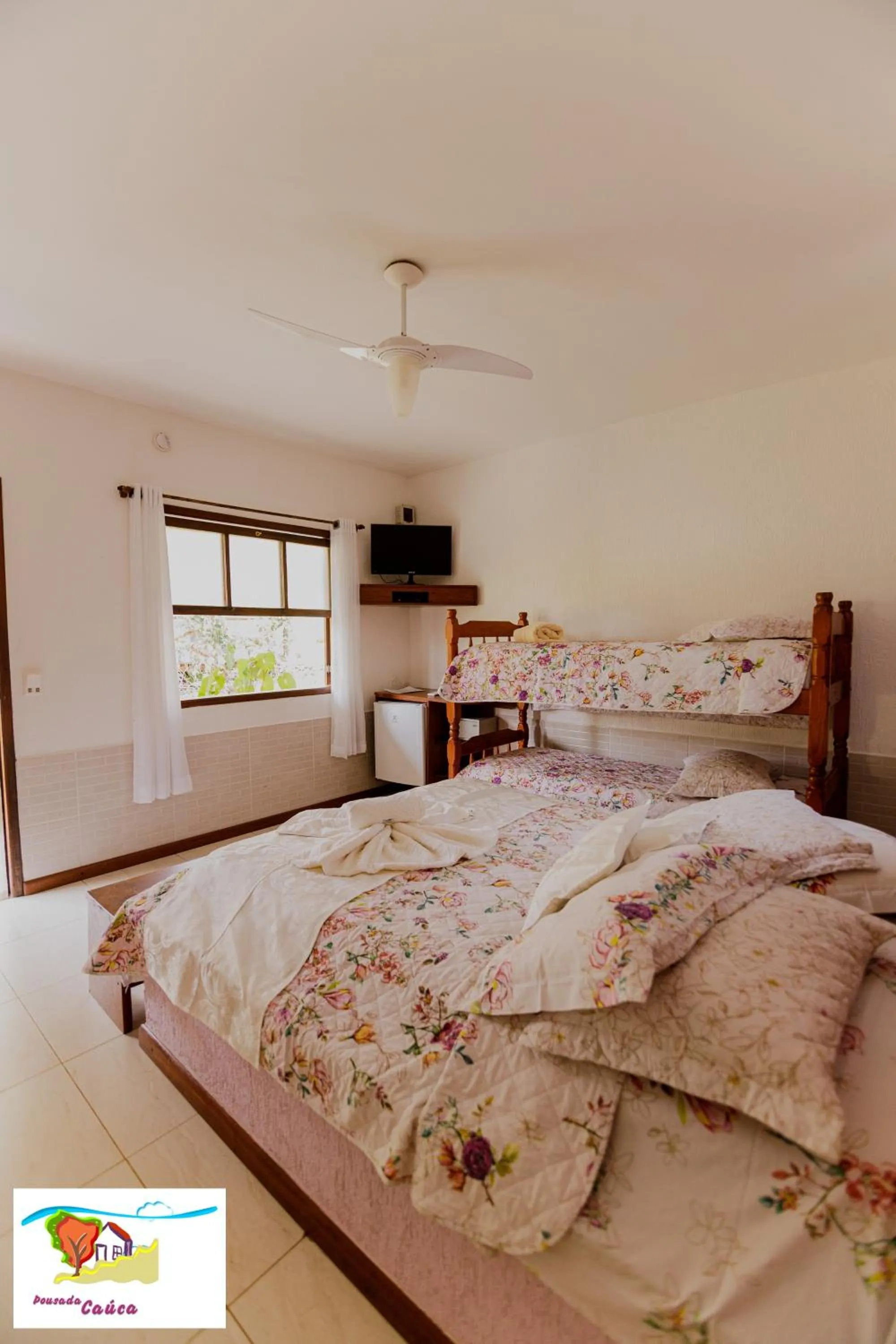 Bed in Pousada Caúca