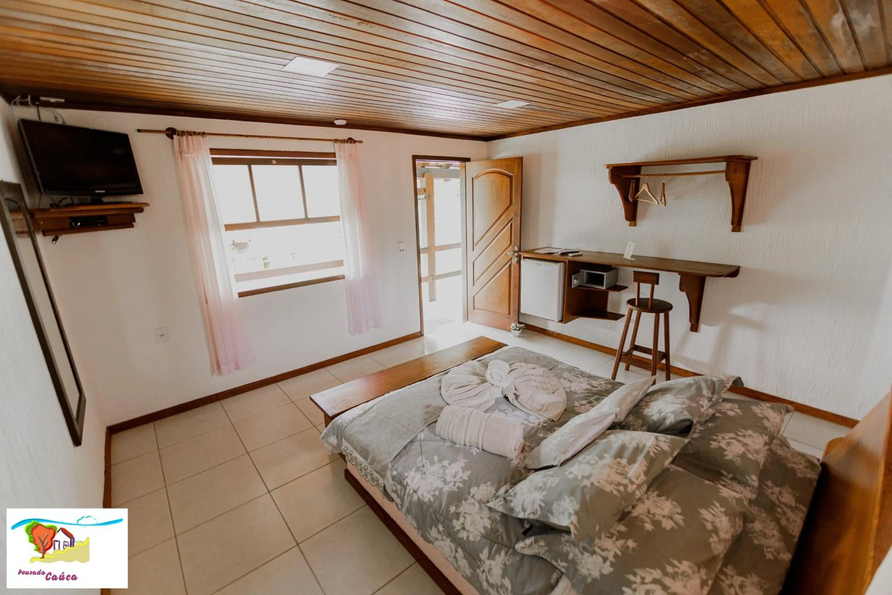 Bed in Pousada Caúca