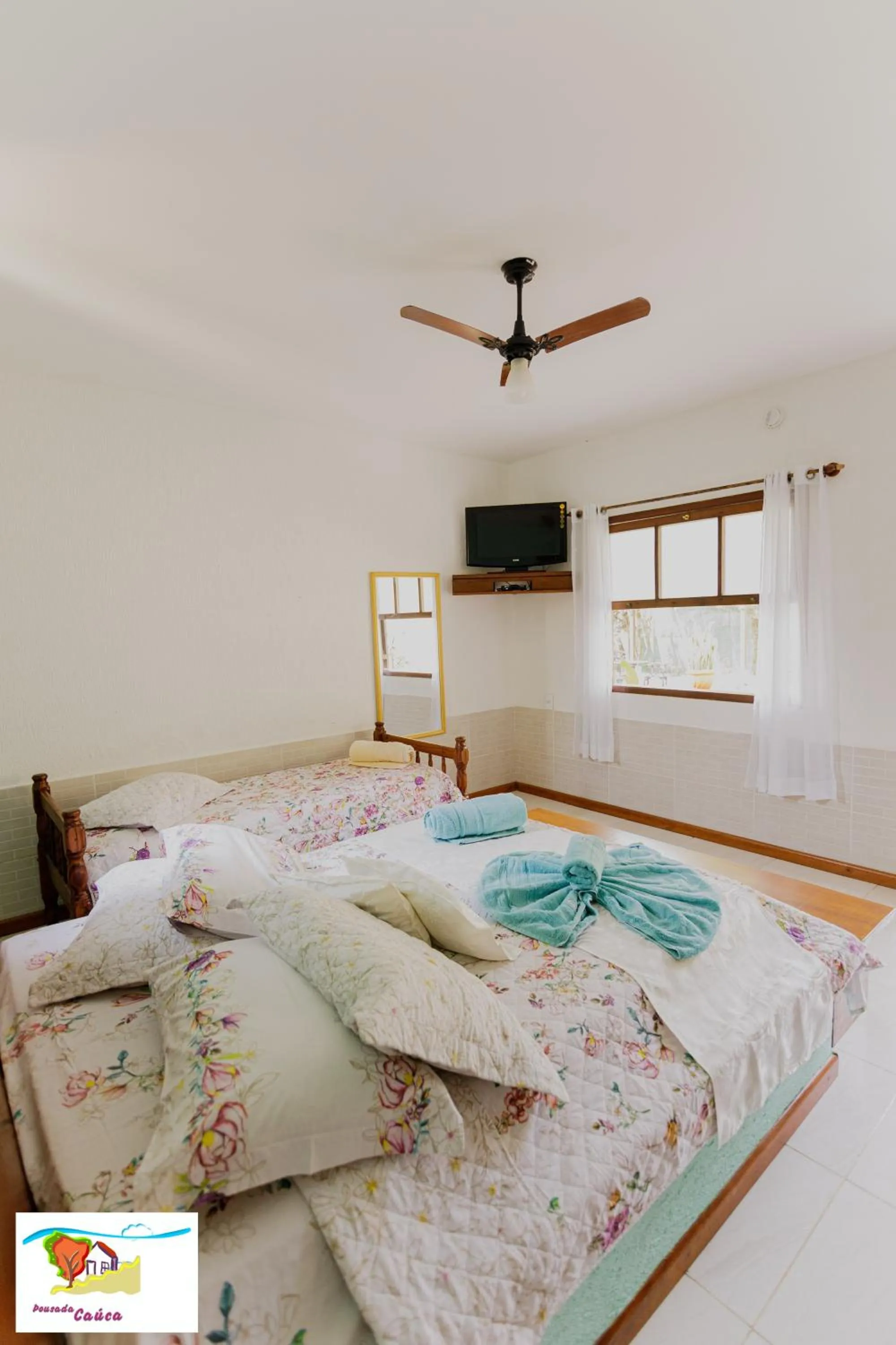 Bed in Pousada Caúca