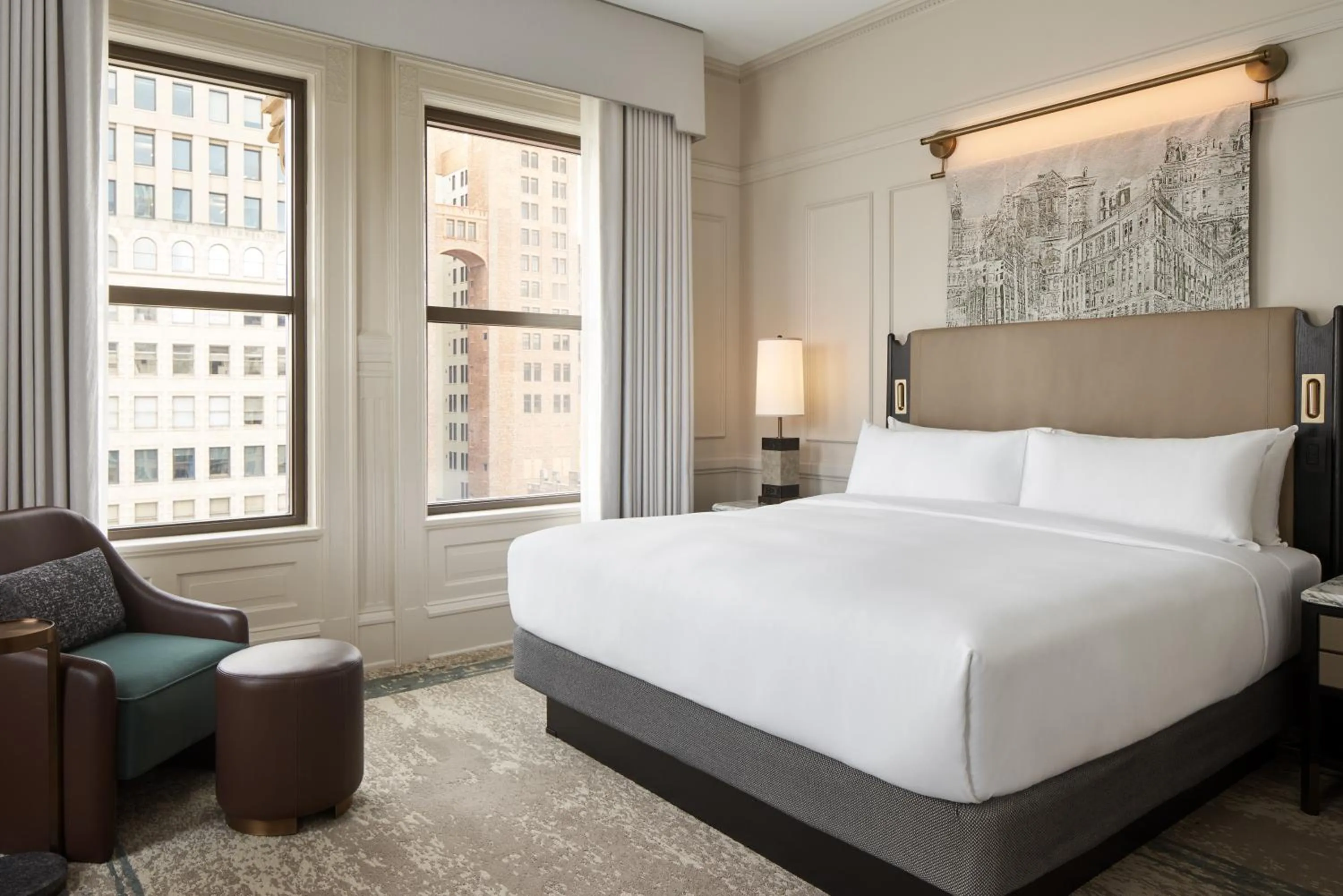 Bed in The Pfister Hotel