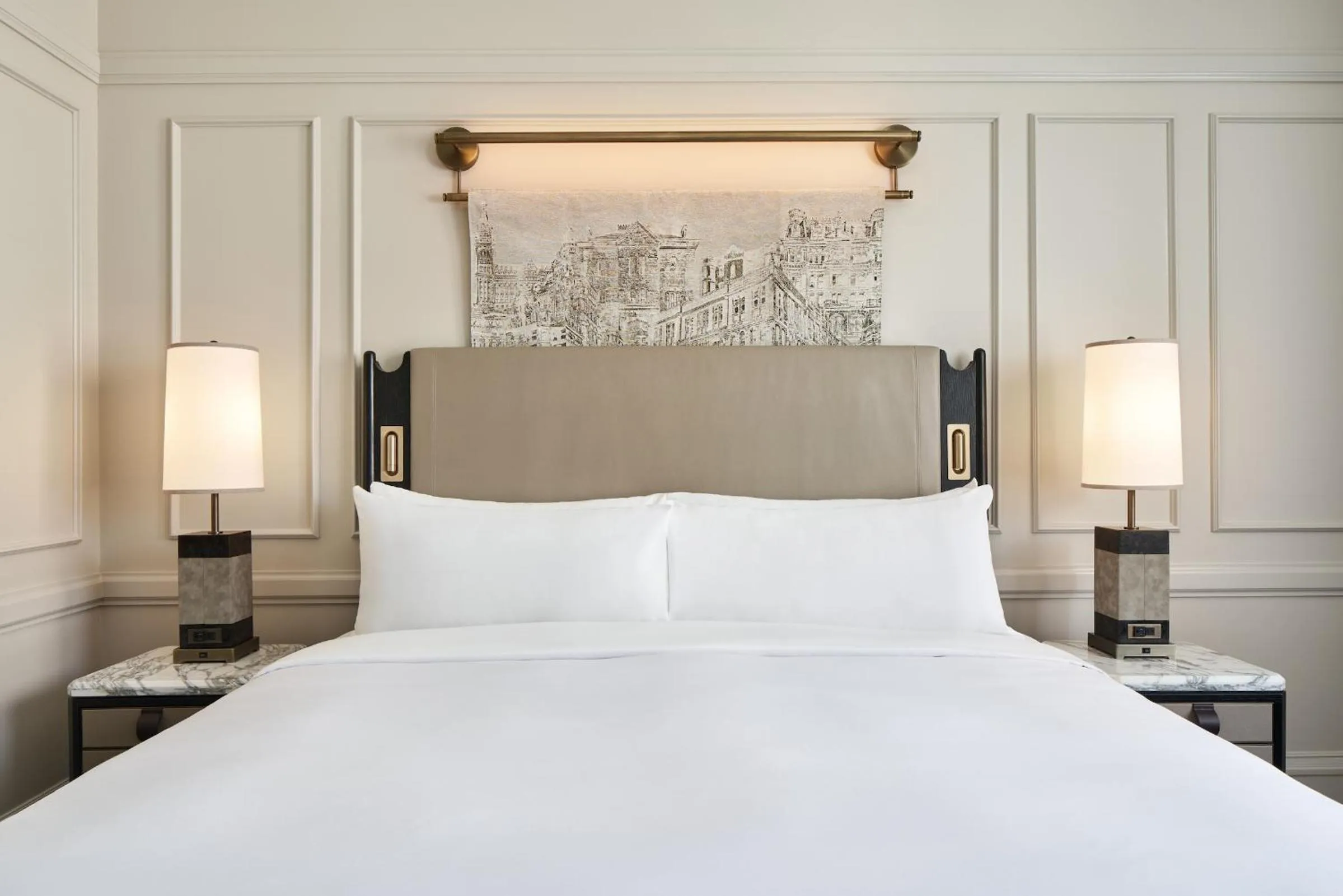 Bed in The Pfister Hotel