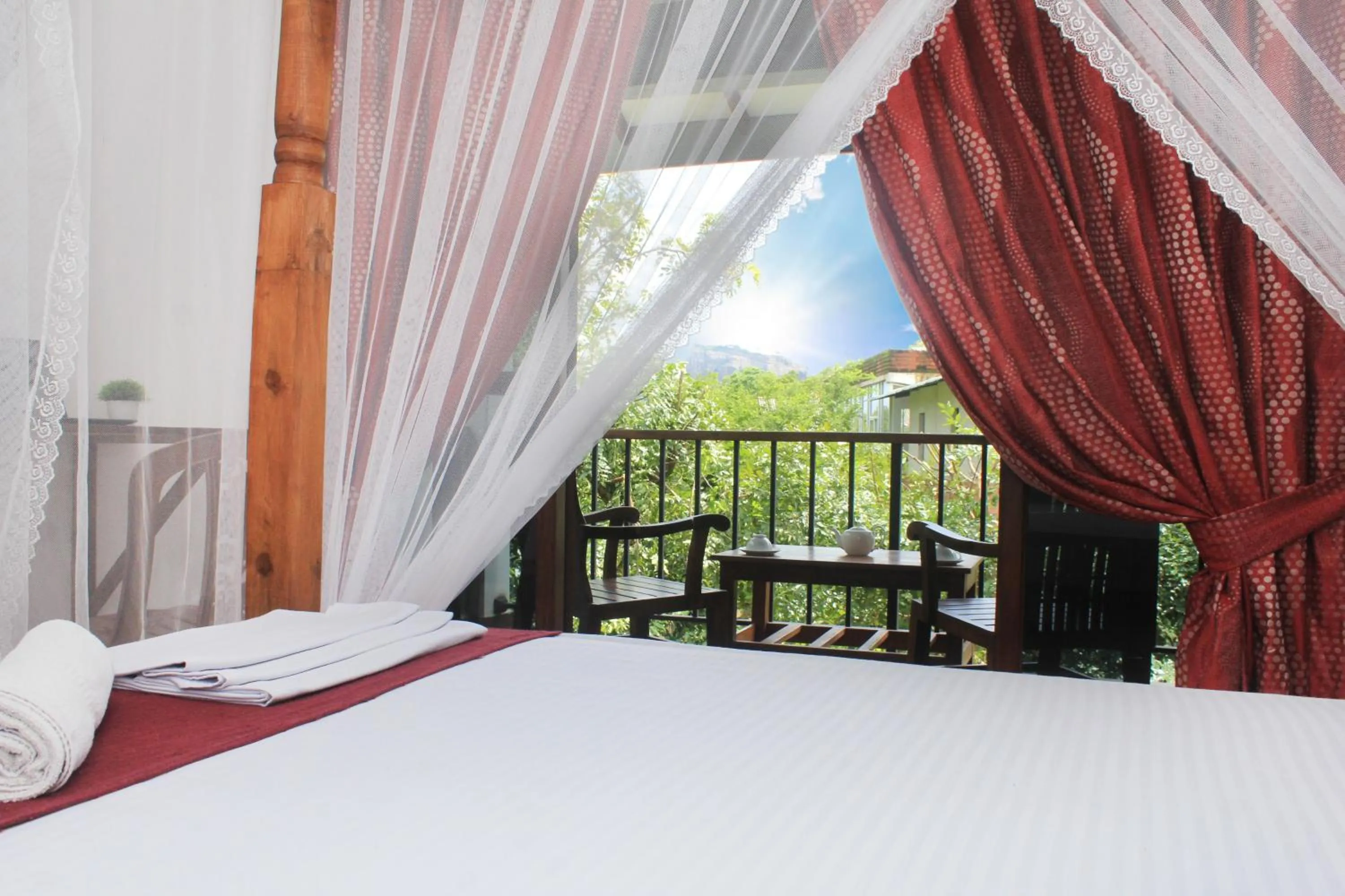 View (from property/room), Bed in Green Hut Nature Resort