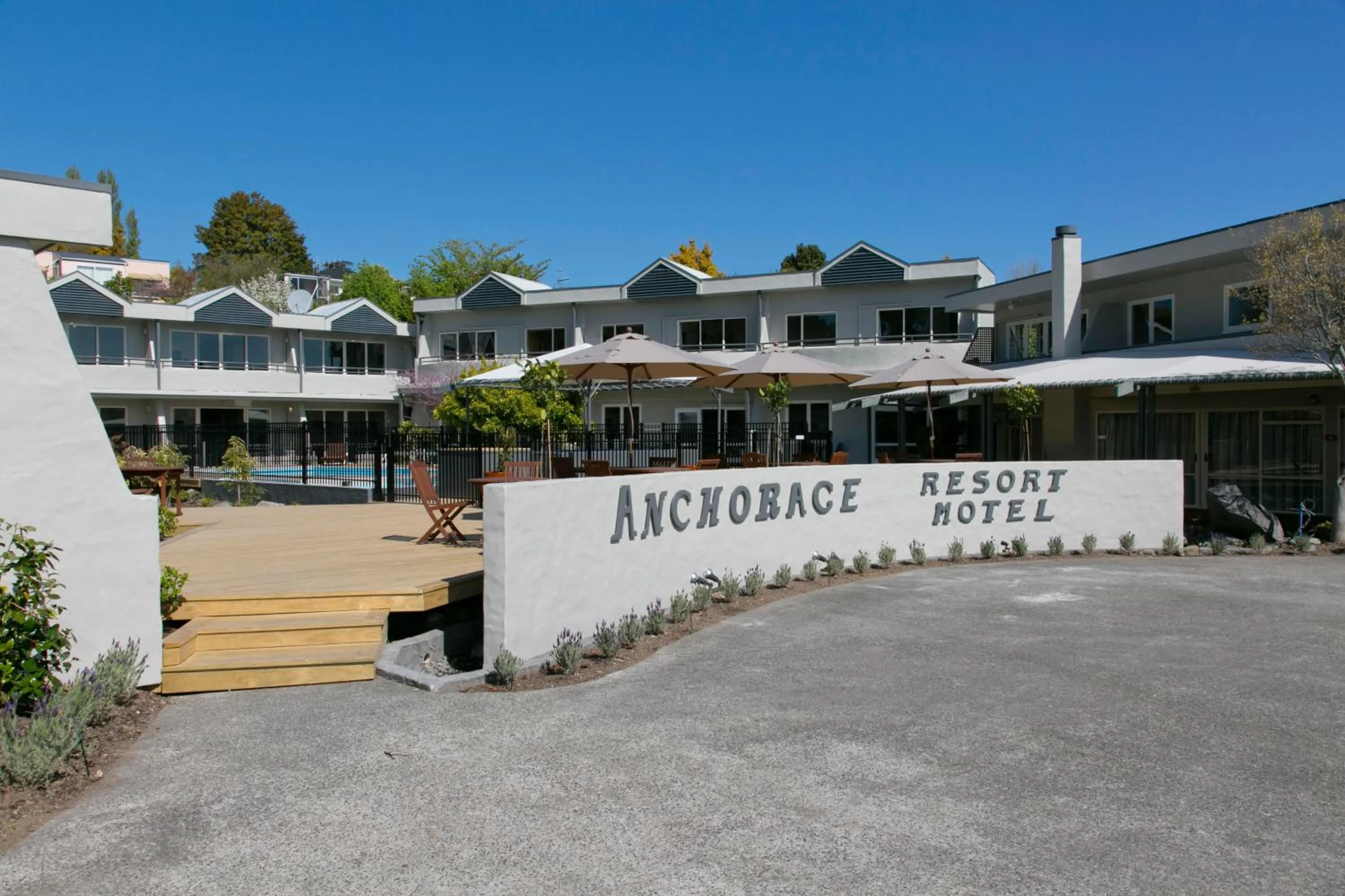 Property logo or sign in Anchorage Resort Taupo NZ