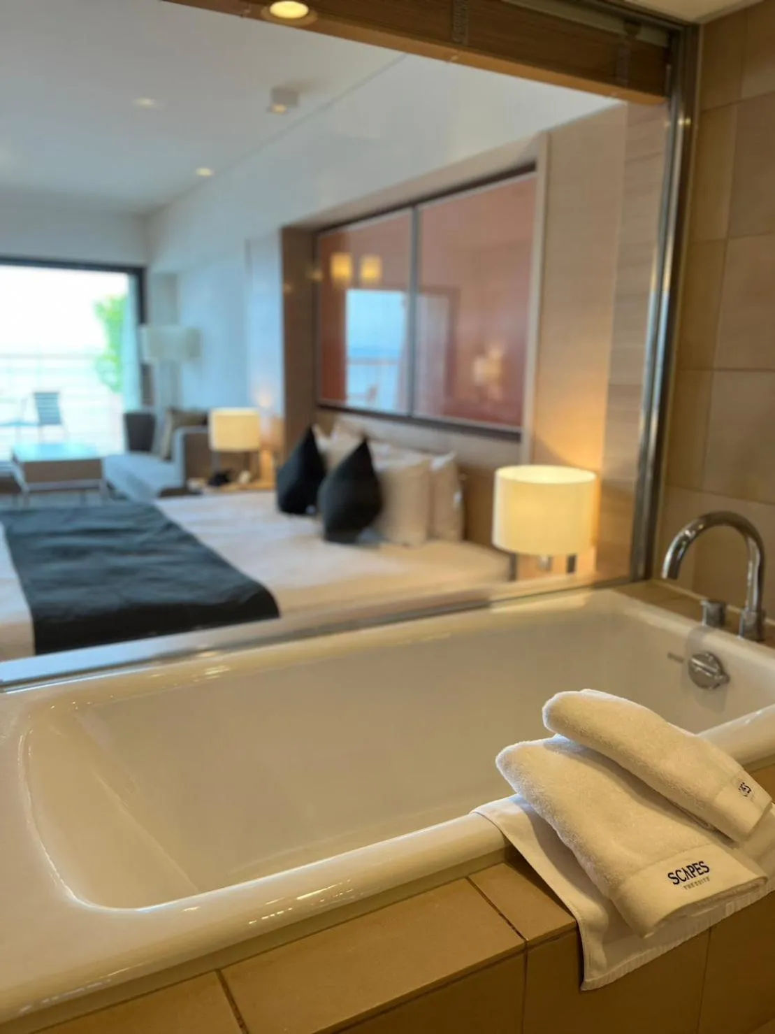 Bathroom, Bed in Scapes The Suite