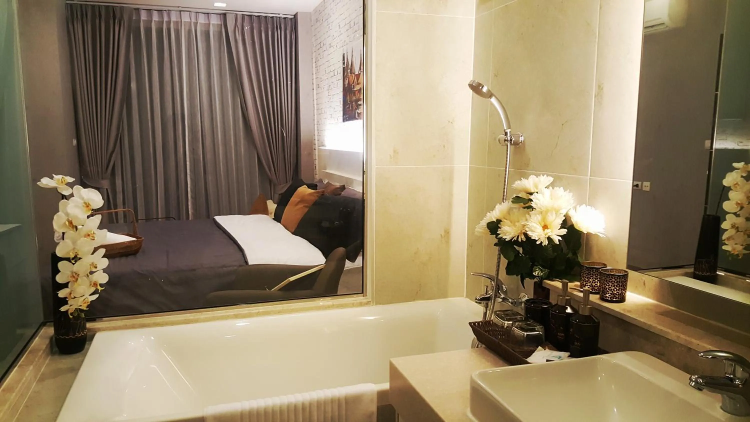 Bathroom, Bed in Astra Suites Night Bazaar