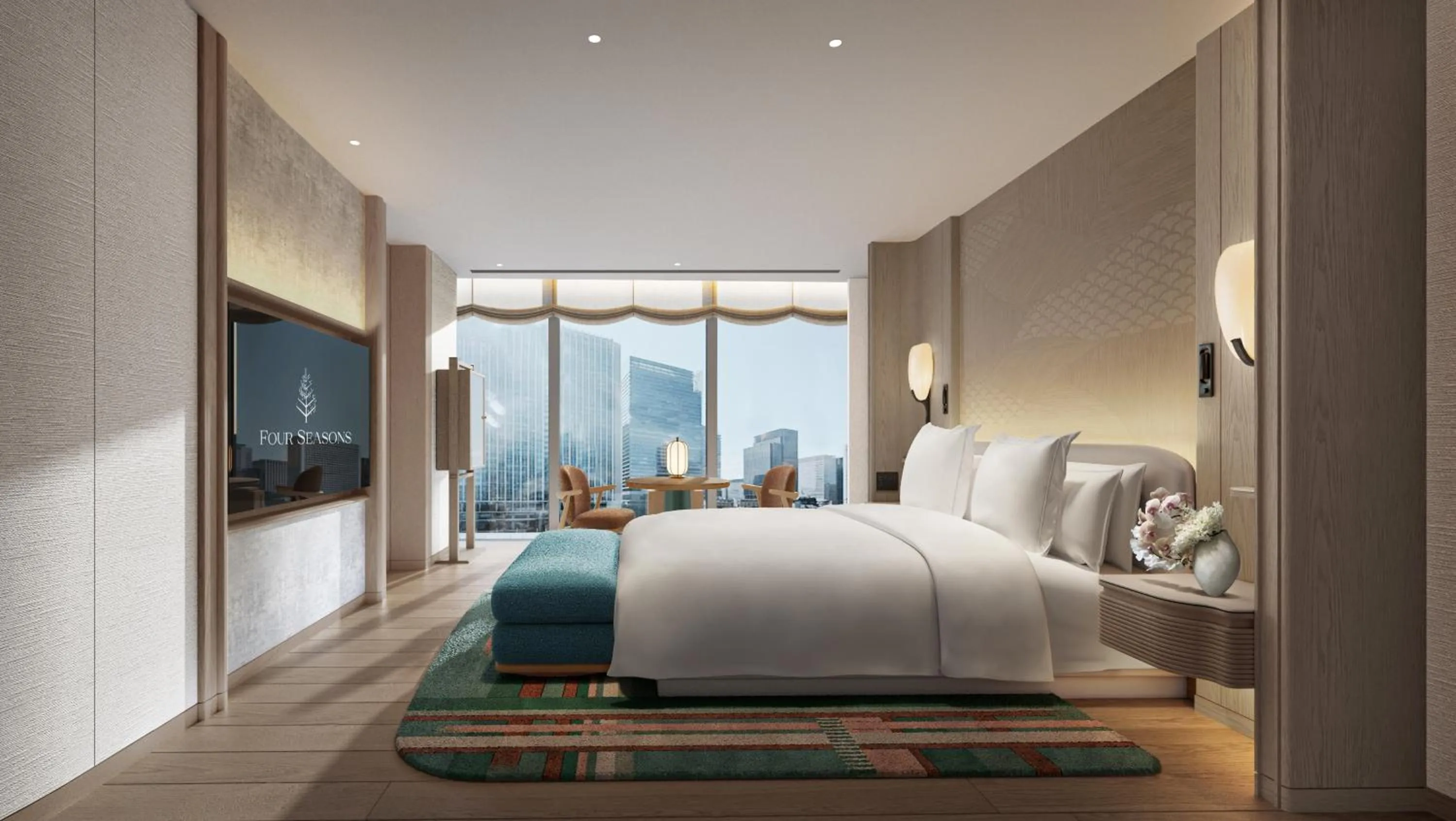 Bedroom, Bed in Four Seasons Hotel Tokyo at Marunouchi