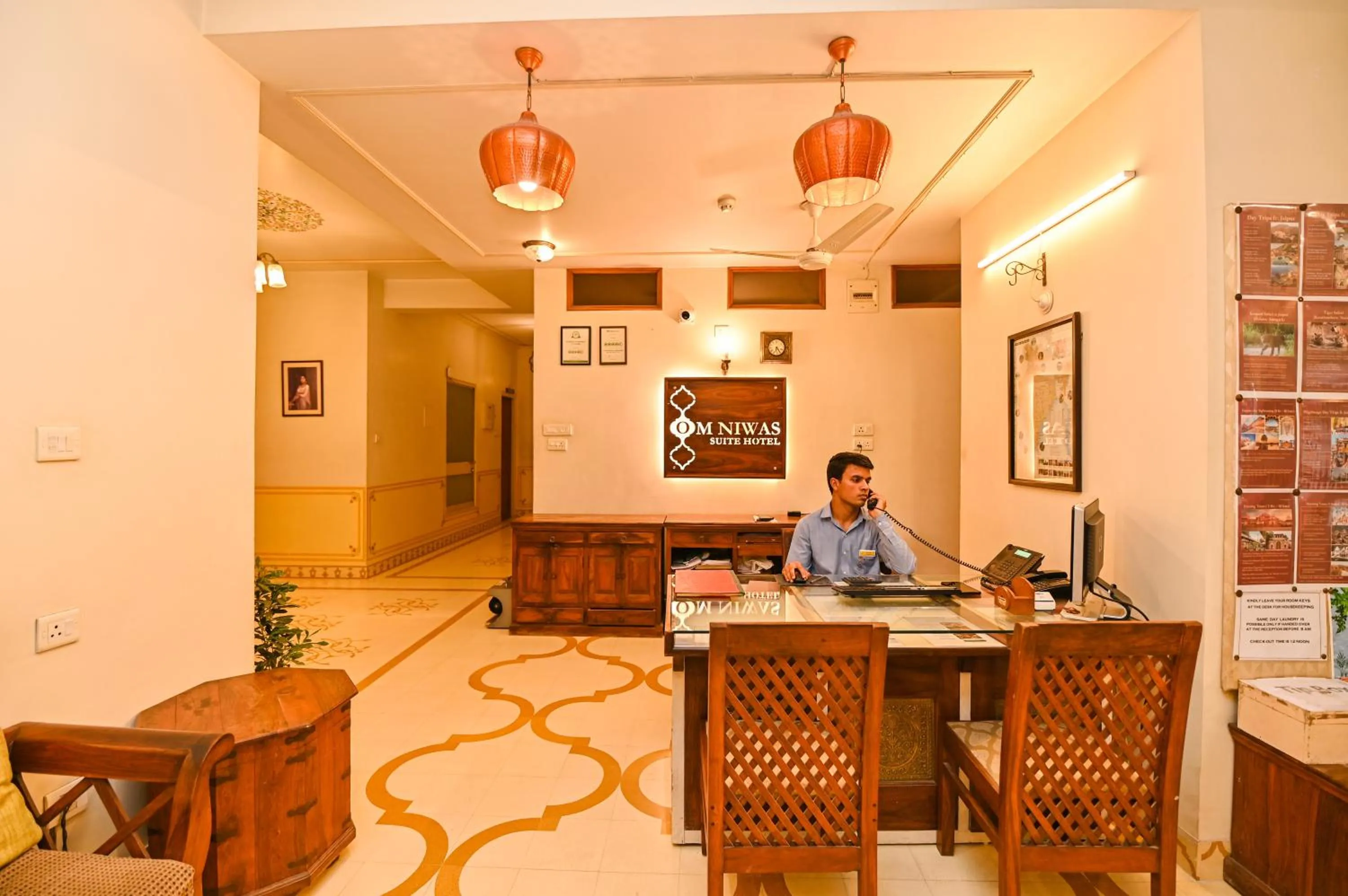 Lobby or reception in Om Niwas Suite Hotel