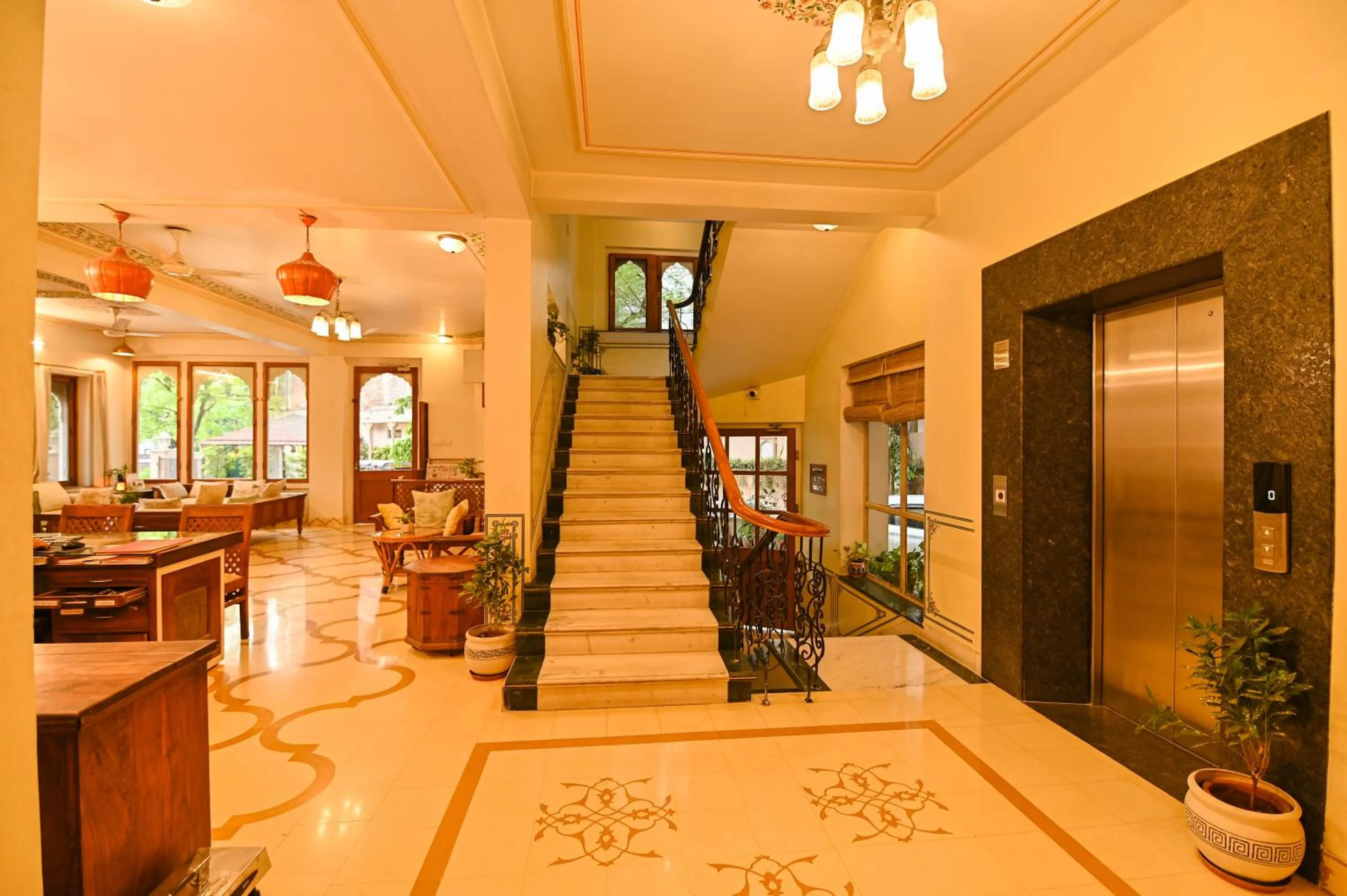 Lobby or reception in Om Niwas Suite Hotel