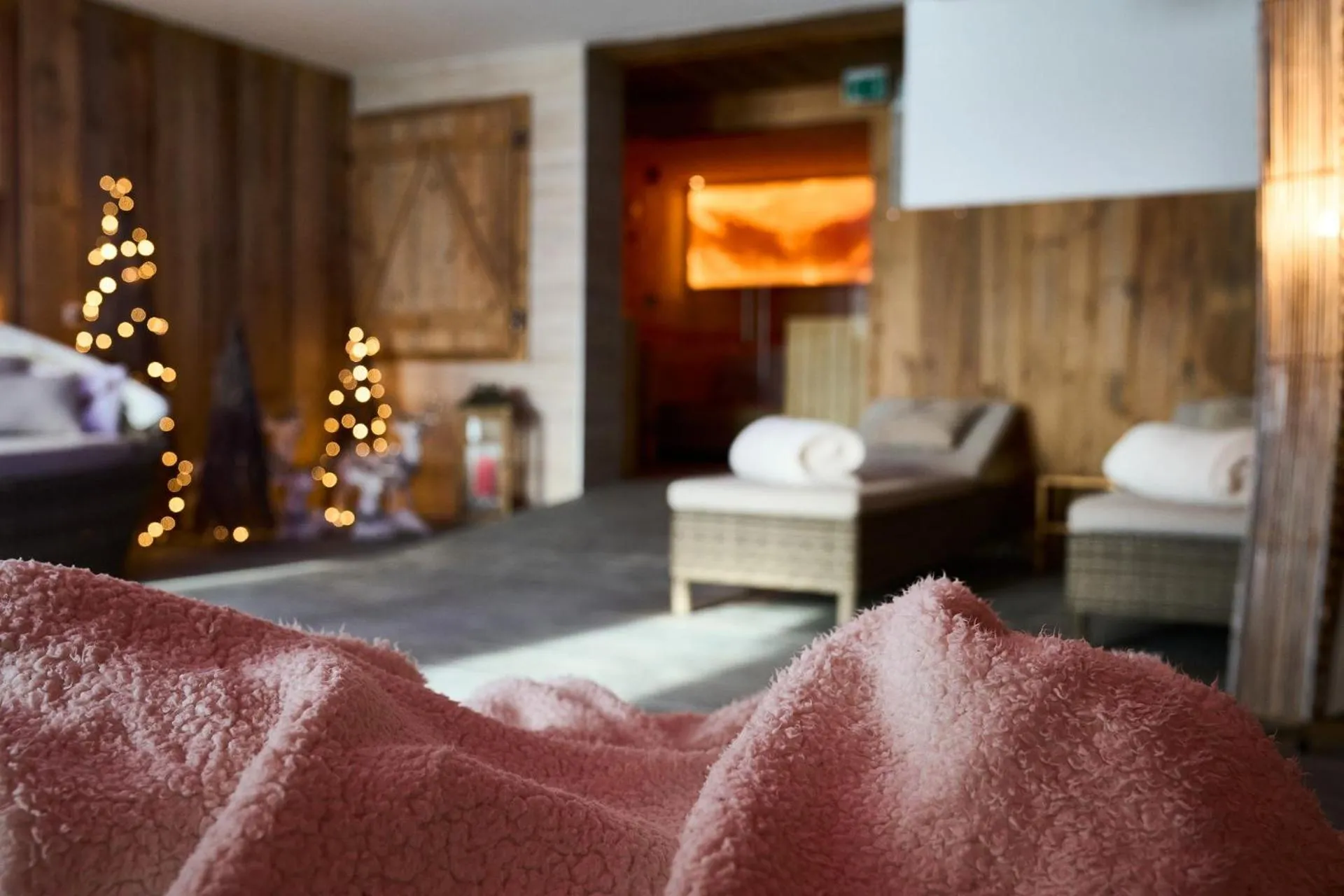 Sauna, Bed in Hotel Alpennest