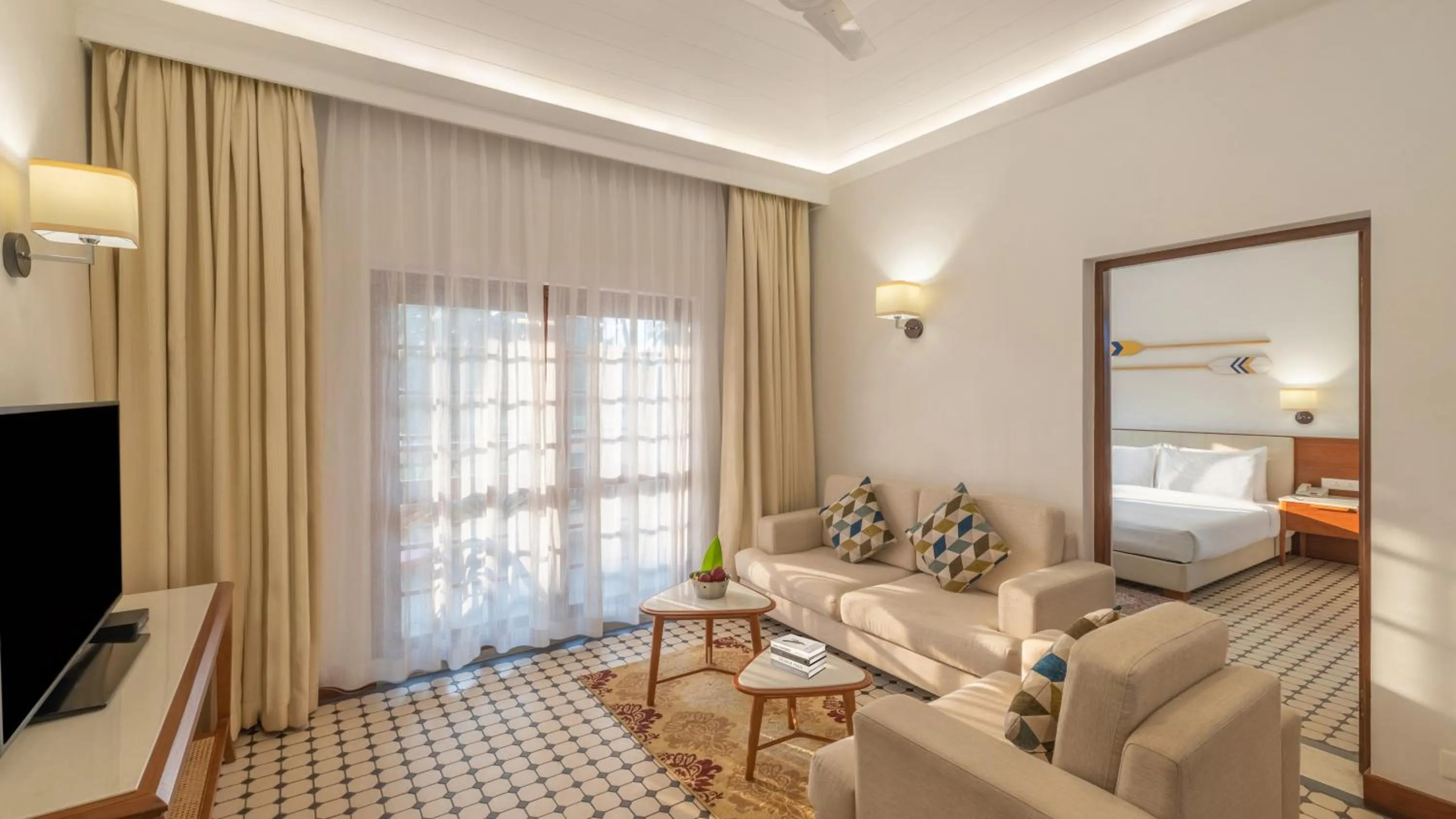 Living room, Bed in Novotel Goa Dona Sylvia Resort