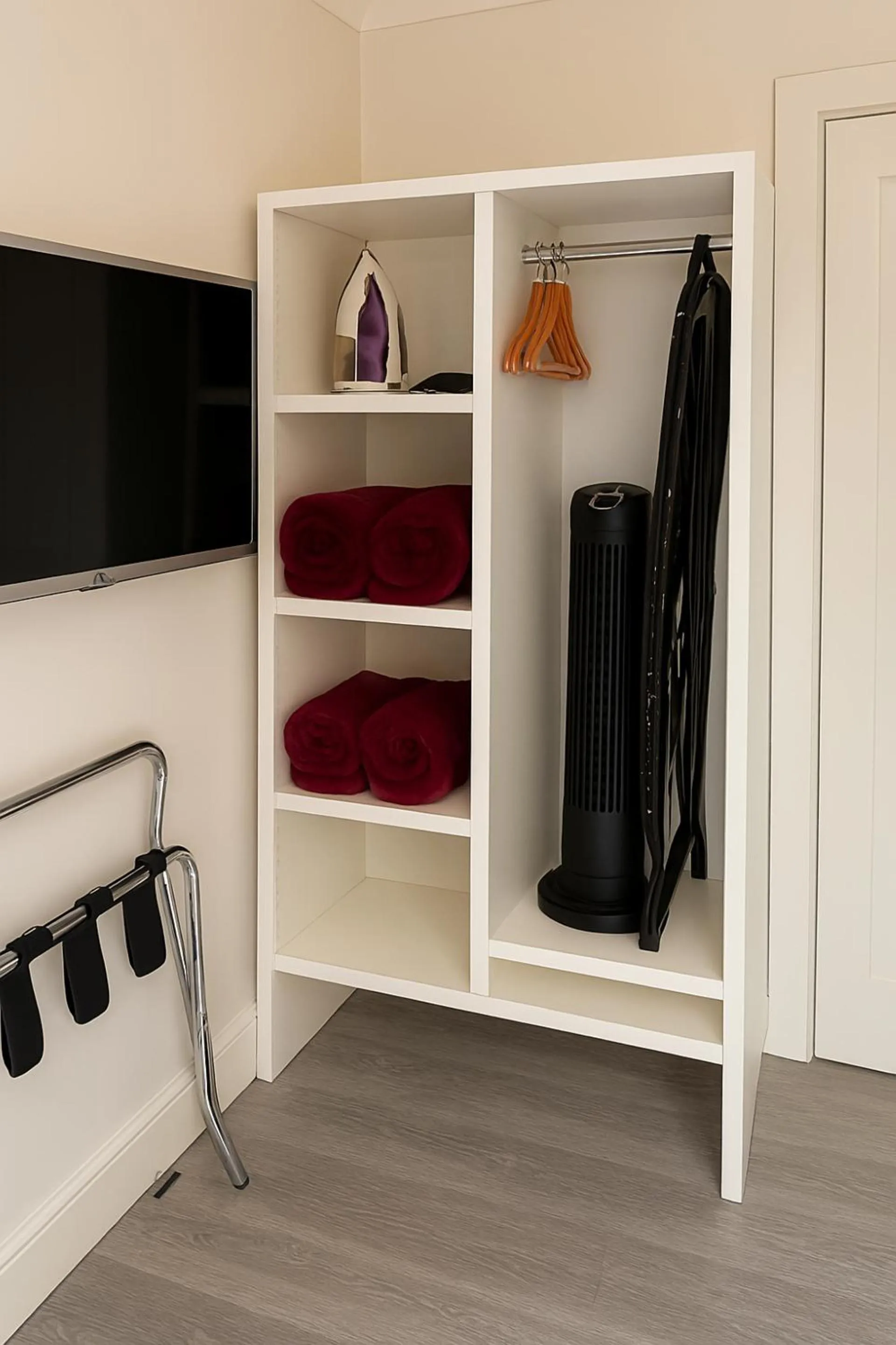 wardrobe in The Railway Sleeper Lodge
