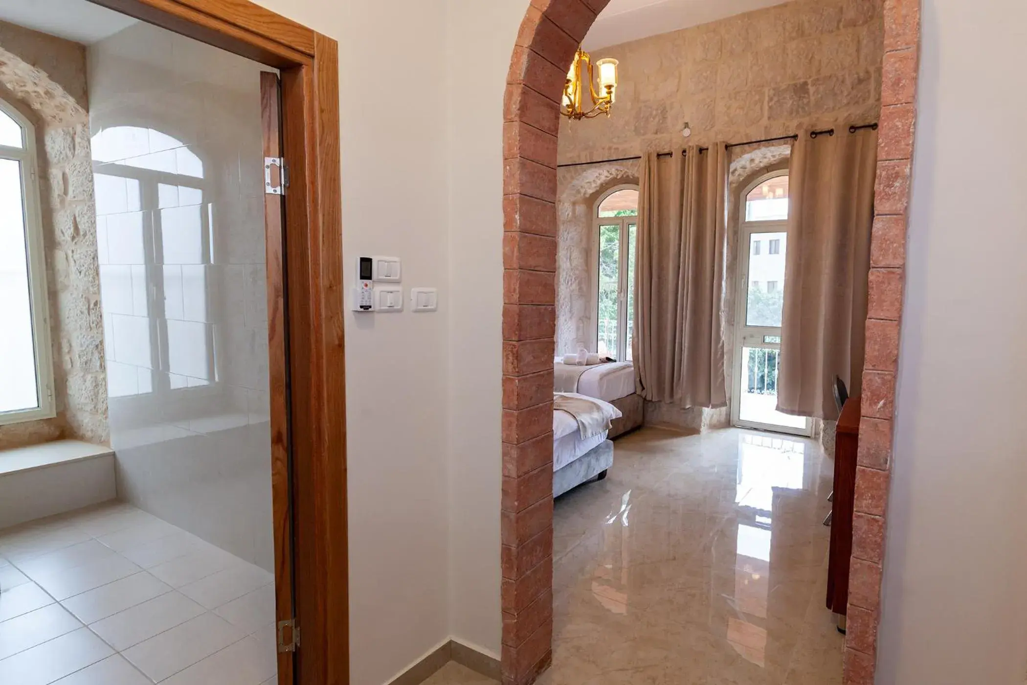 Family Room with Balcony (1 Double Bed + 1 Single Bed) in Azzahra Boutique Hotel & Restaurant - Jerusalem Family Room with Balcony (1 Double Bed + 1 Single Bed) in Azzahra Boutique Hotel & Restaurant - Jerusalem