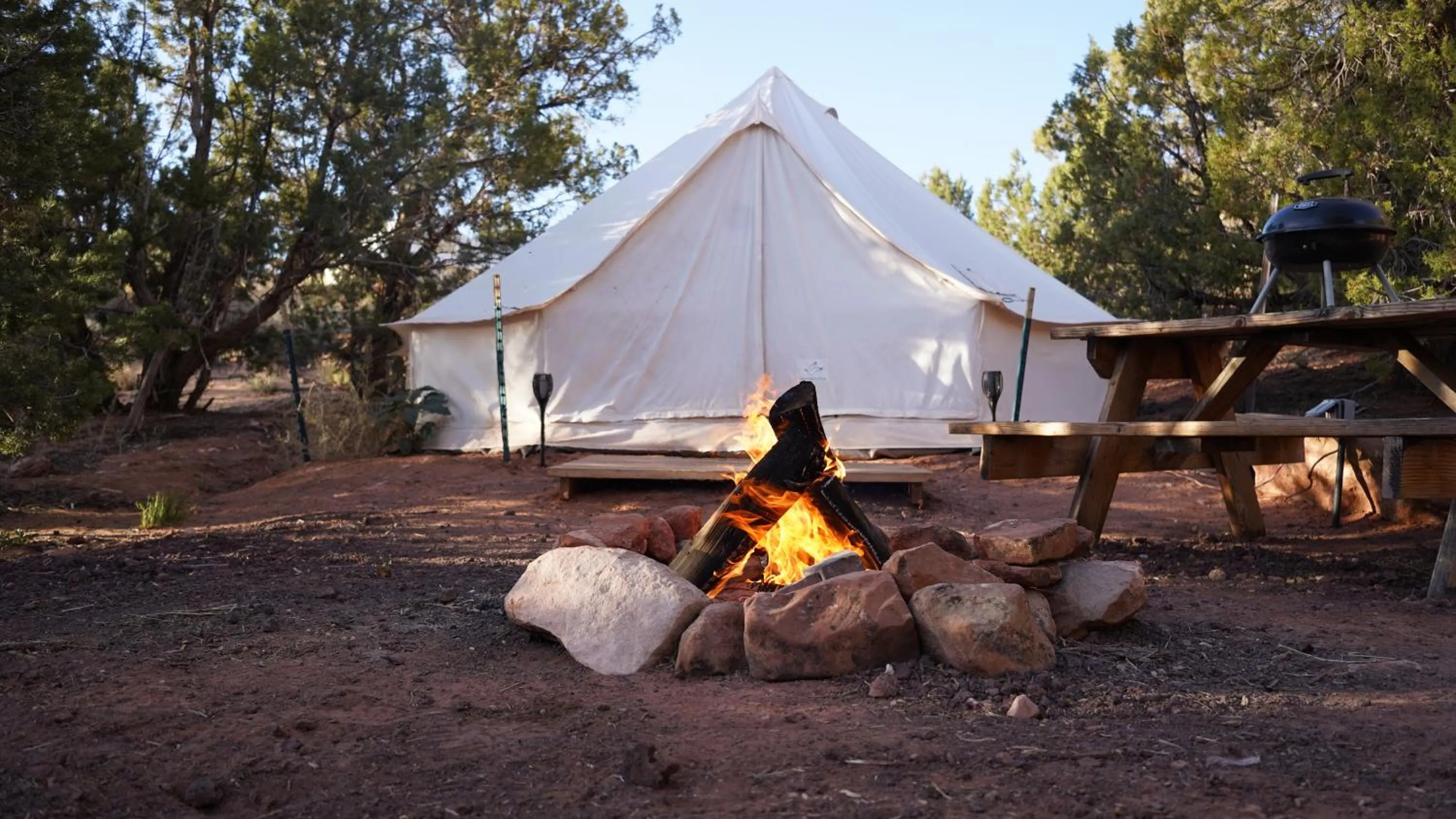 Dining area in Zion View Camping
