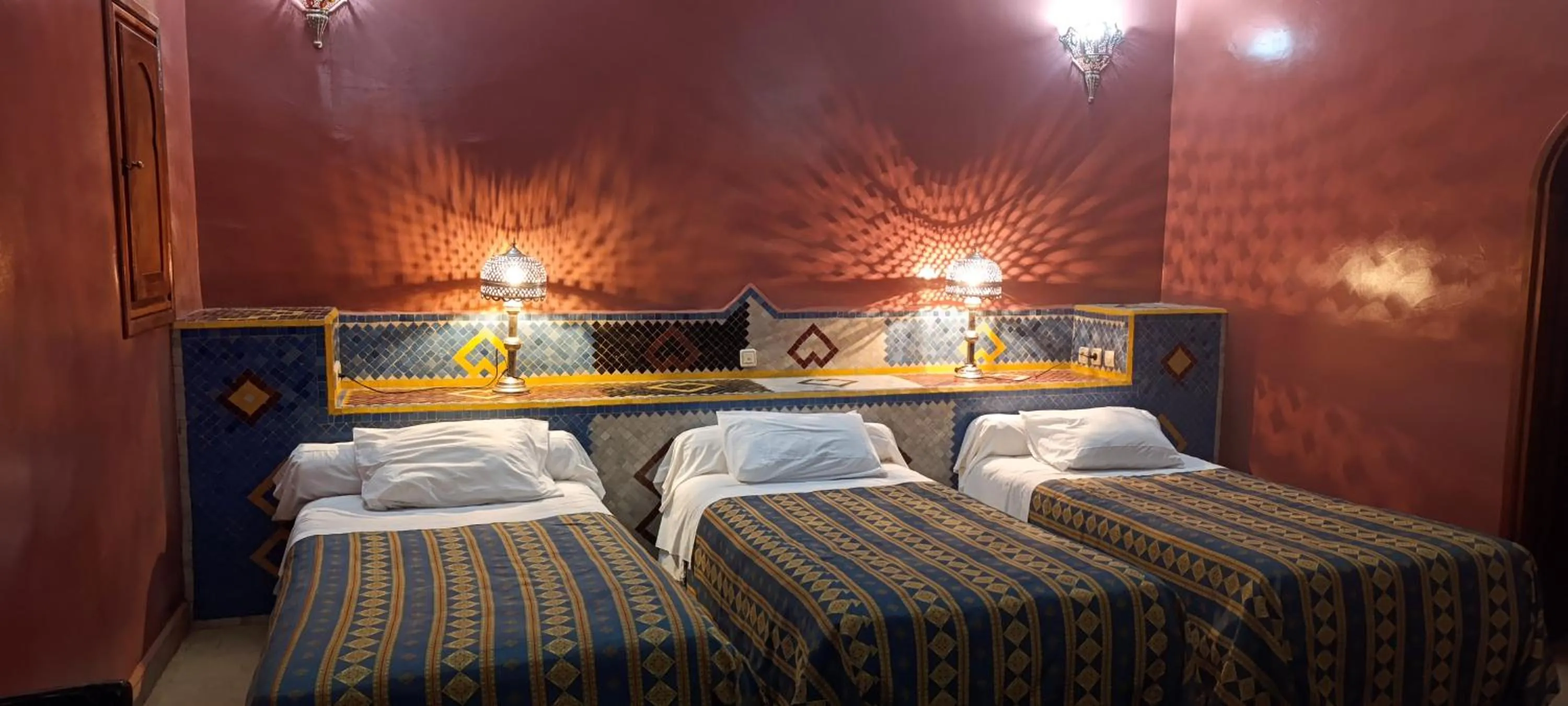 Bed in Hotel Kasbah Azalay