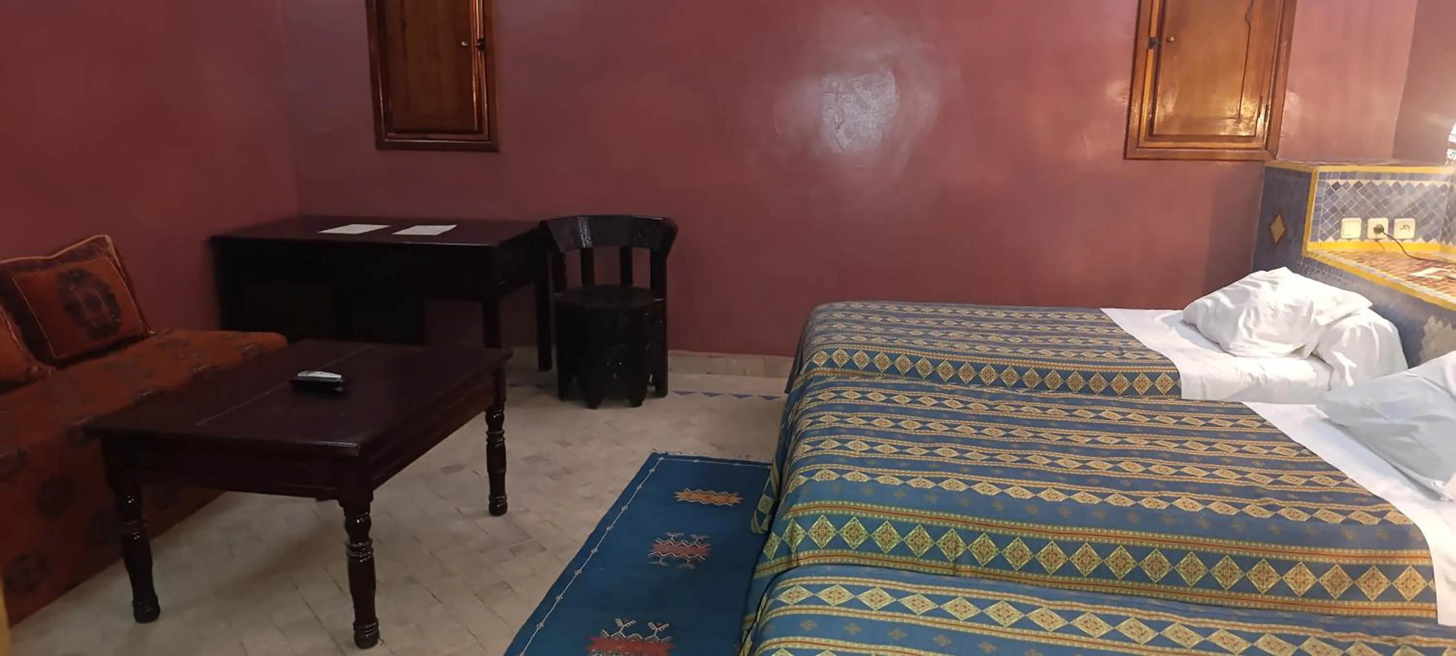 Bed in Hotel Kasbah Azalay