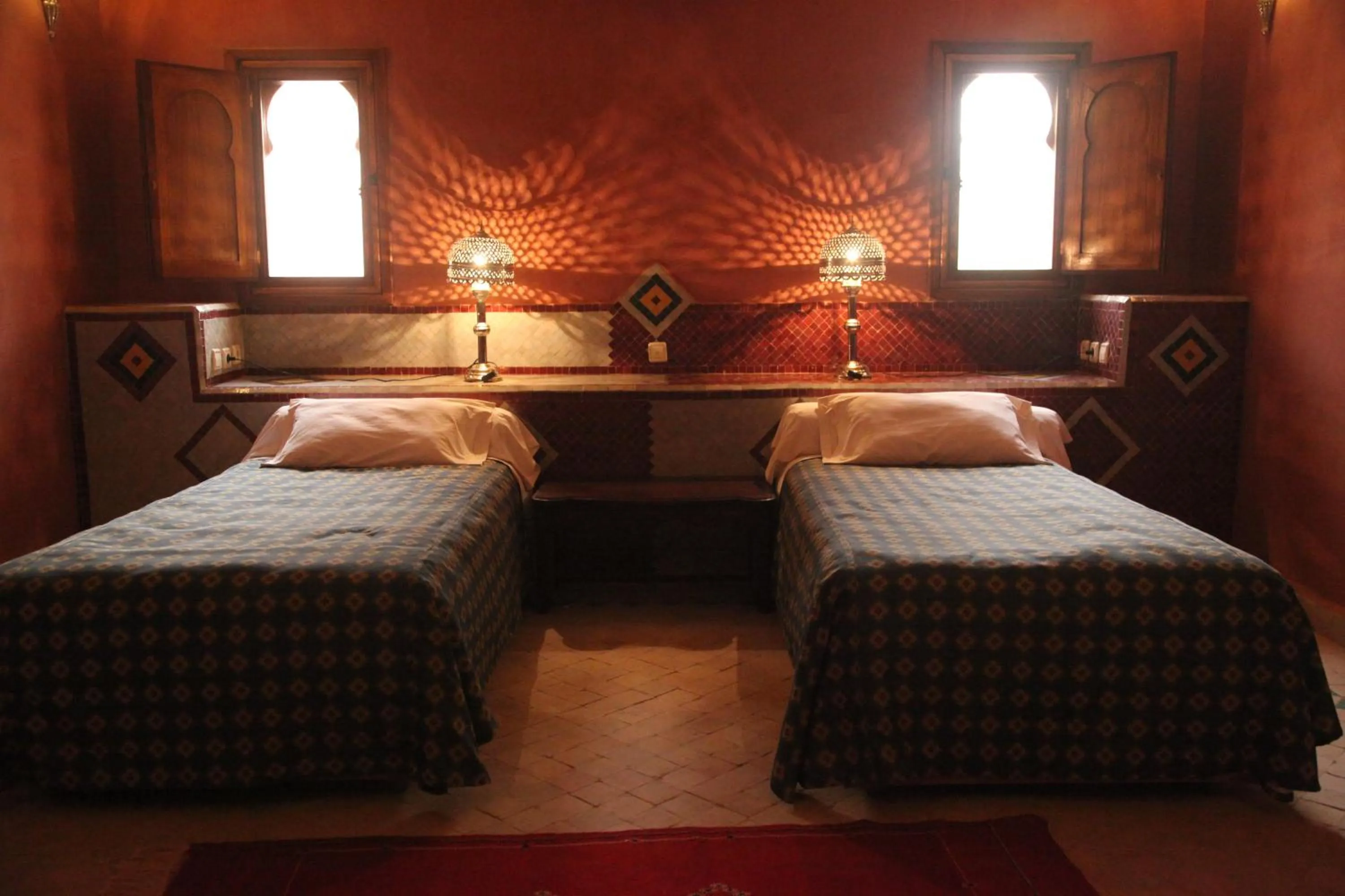 Bed in Hotel Kasbah Azalay