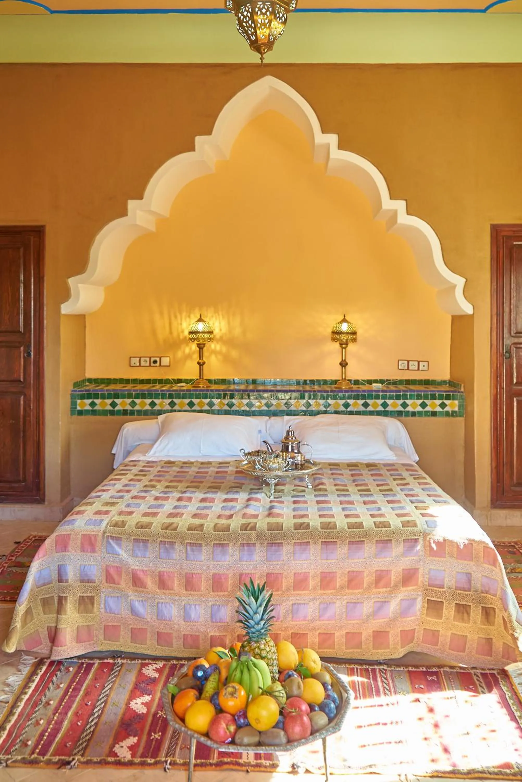 Bed in Hotel Kasbah Azalay