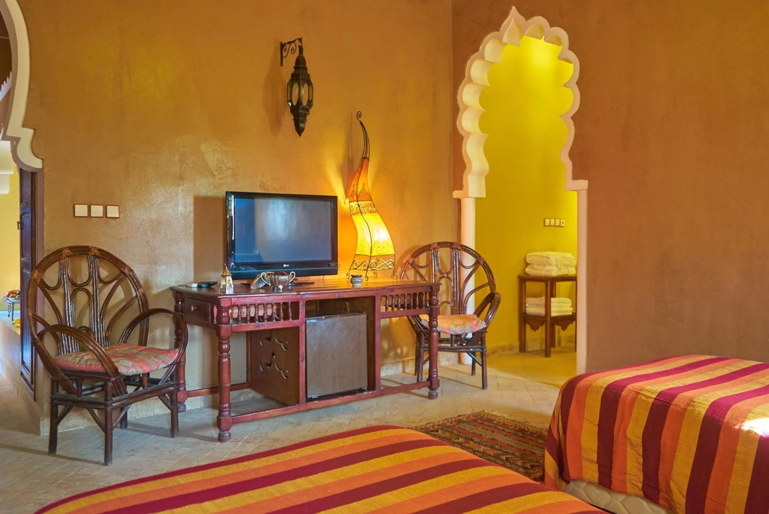 Bed in Hotel Kasbah Azalay