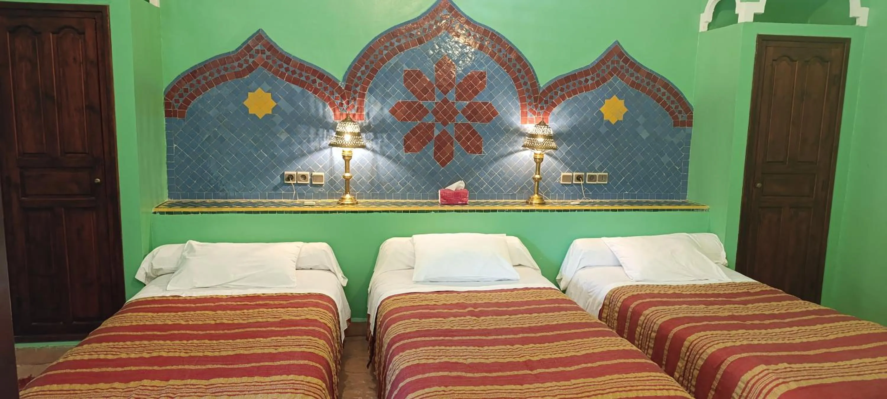 Bed in Hotel Kasbah Azalay