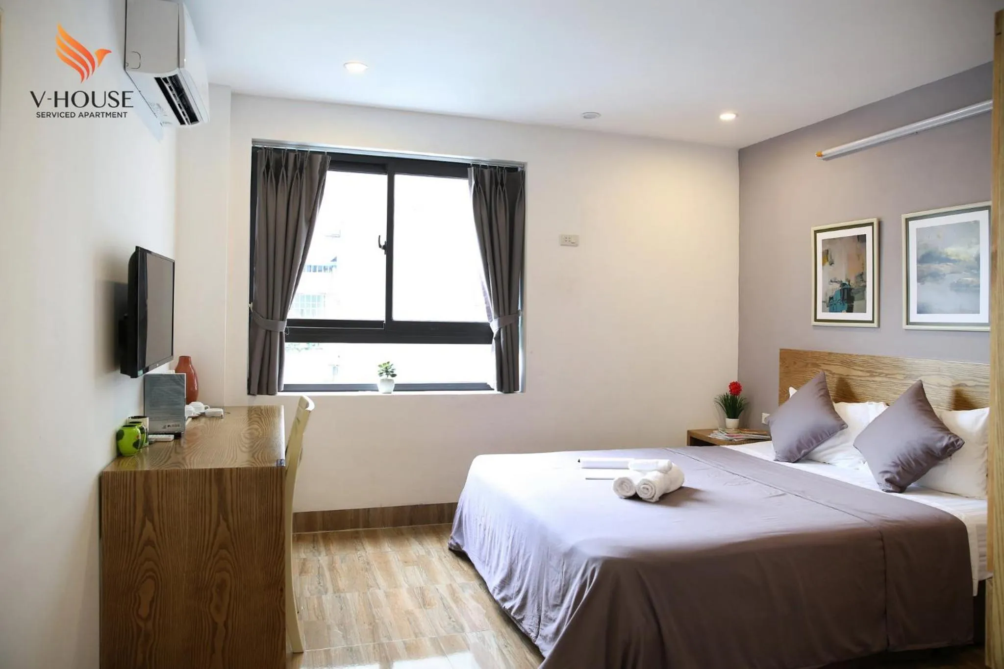 Bed in V House 5 Serviced Apartment