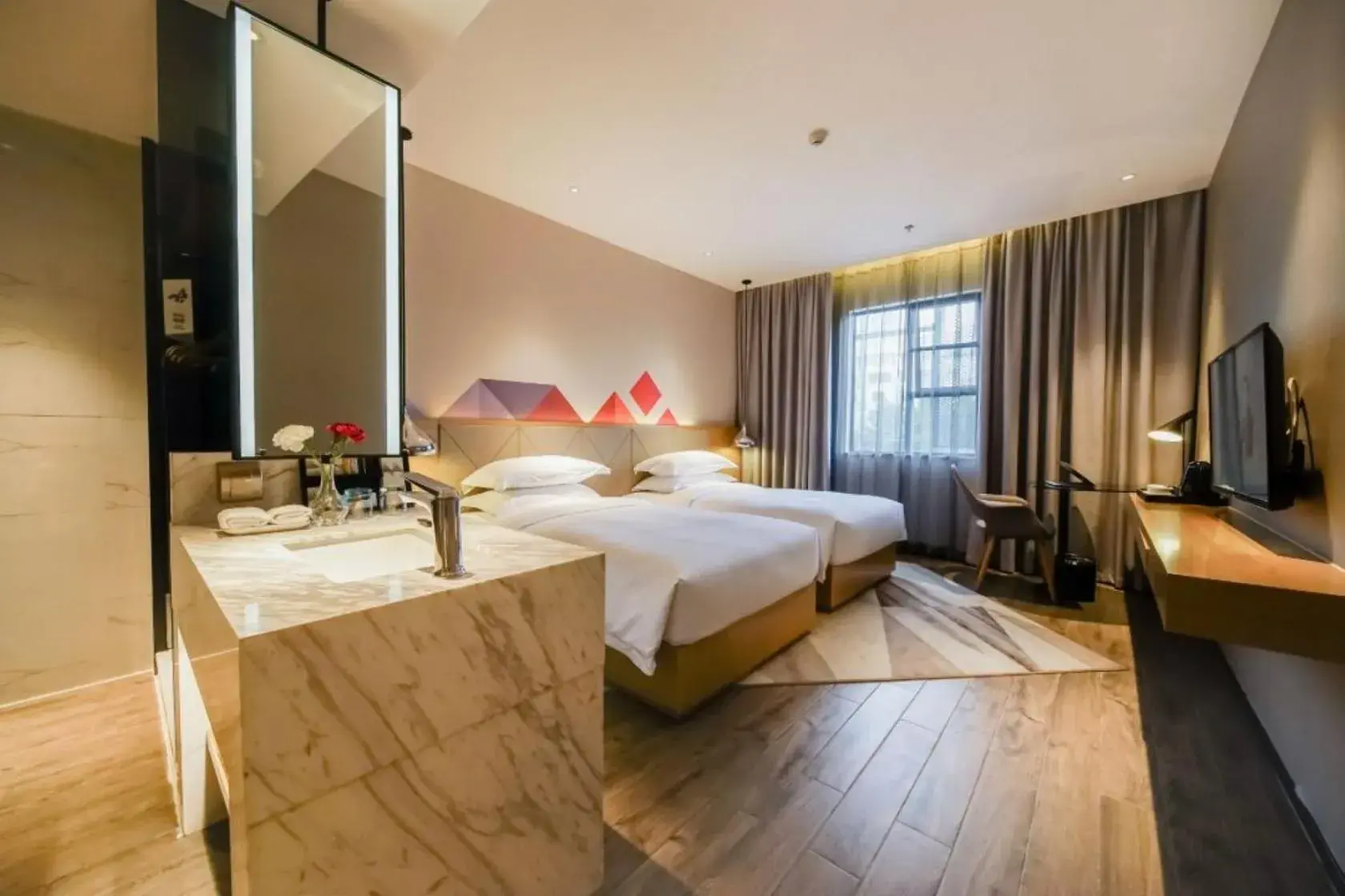 Deluxe Twin Room in Borrman International Hotel Canton Tower Chigang Metro Station Flagship Branch Deluxe Twin Room in Borrman International Hotel Canton Tower Chigang Metro Station Flagship Branch