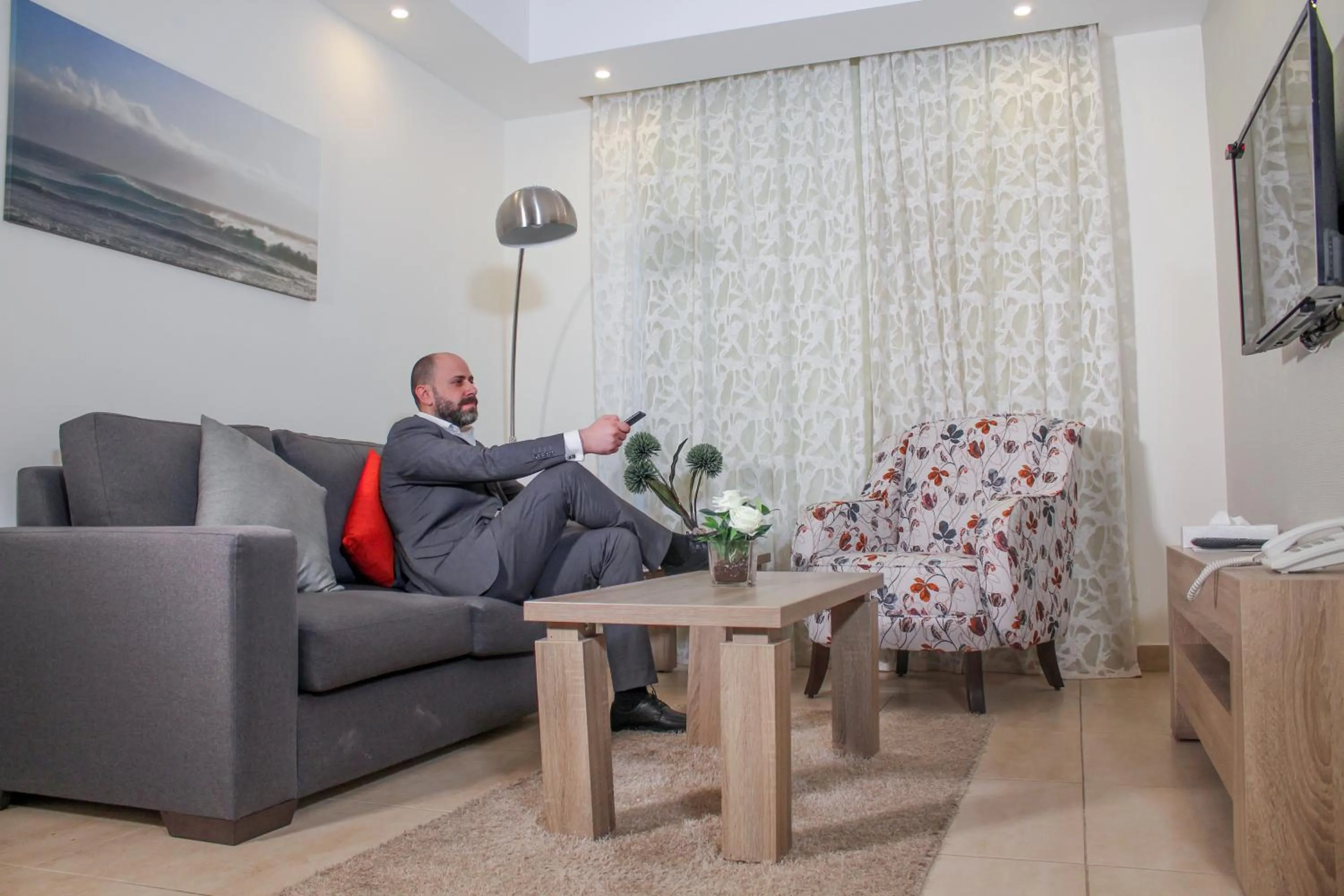 Living room in Almond Hotel Apartments