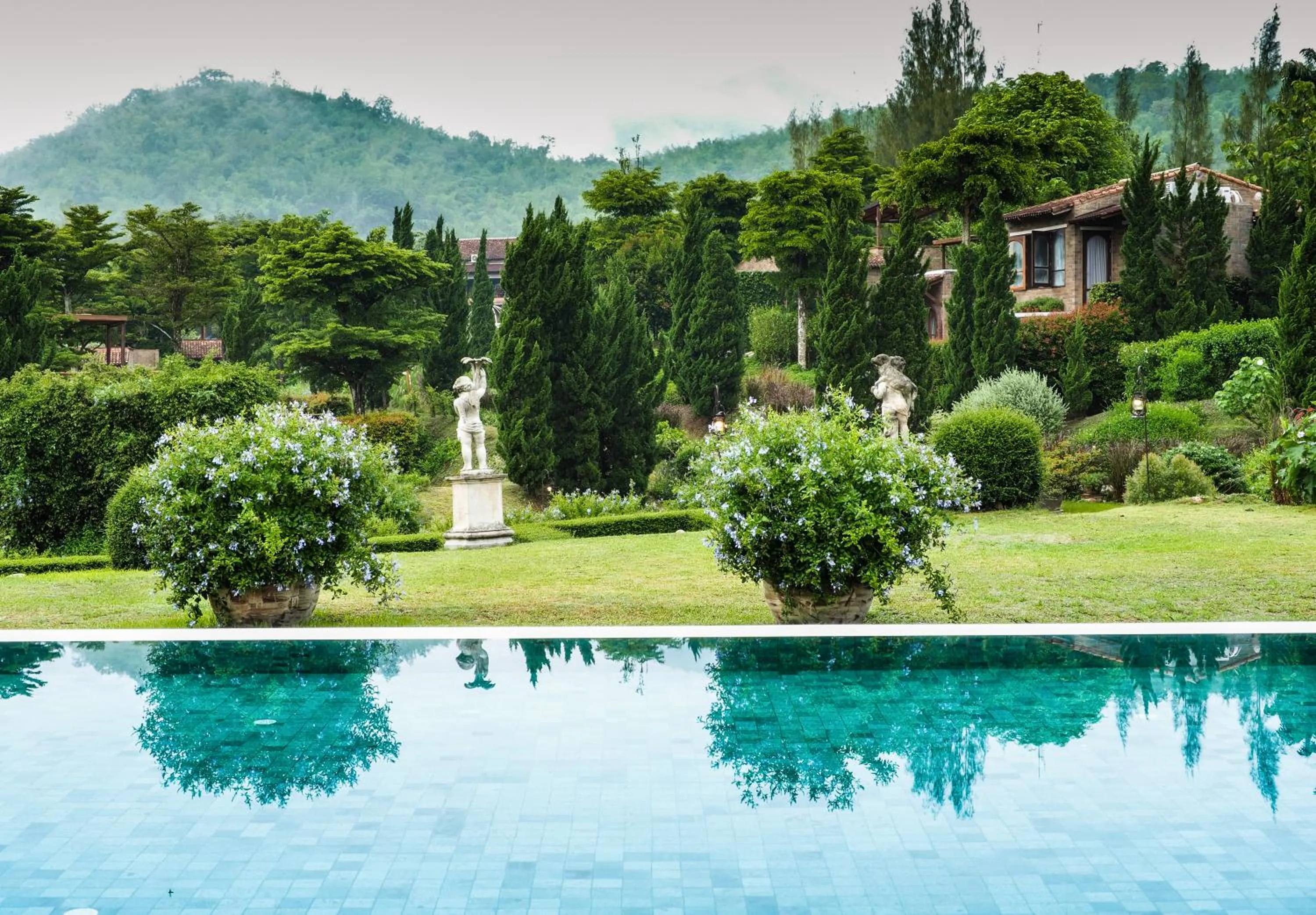 Pool view in La Toscana