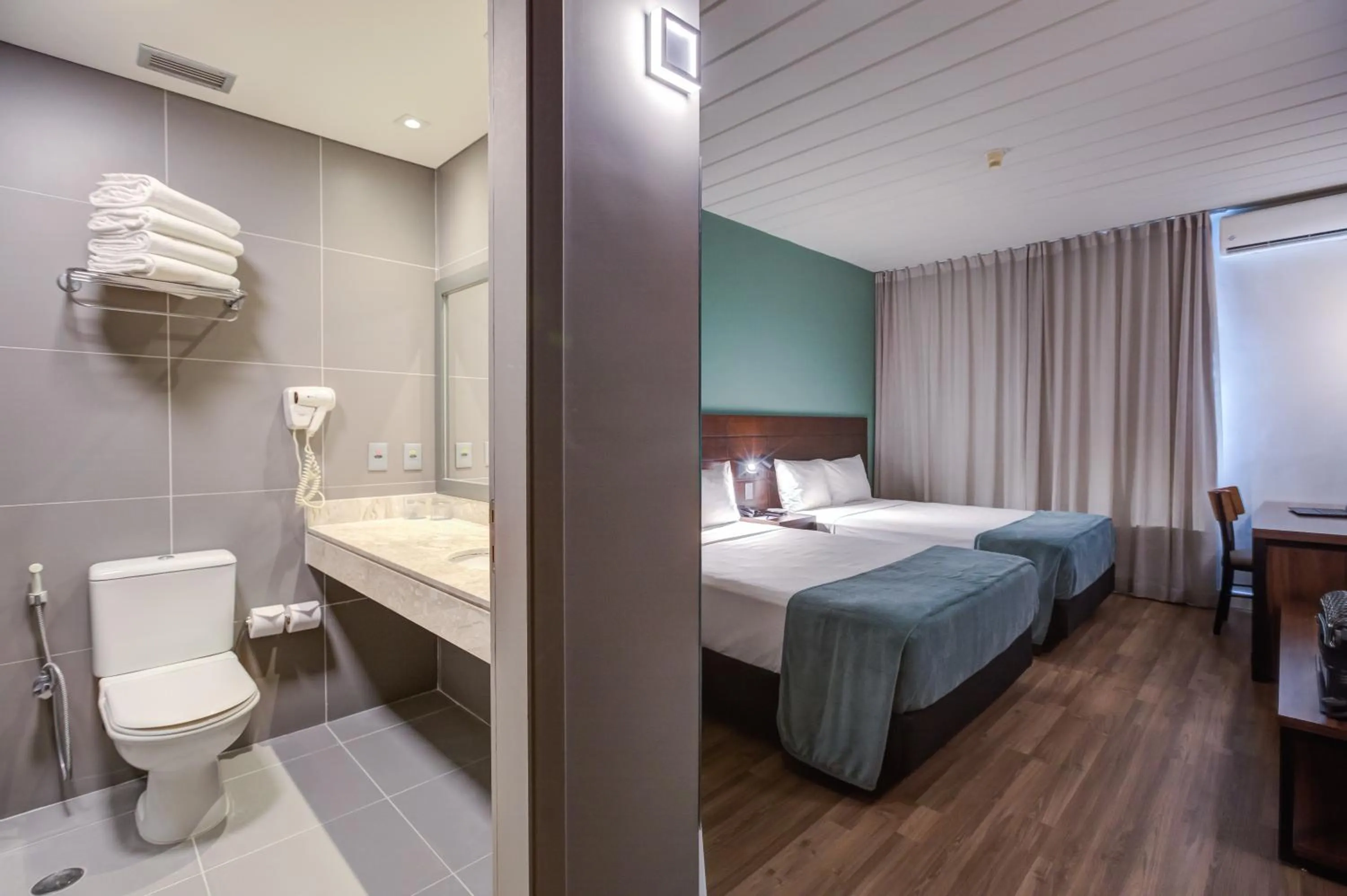 Bathroom, Bed in Cyan Resort by Atlantica