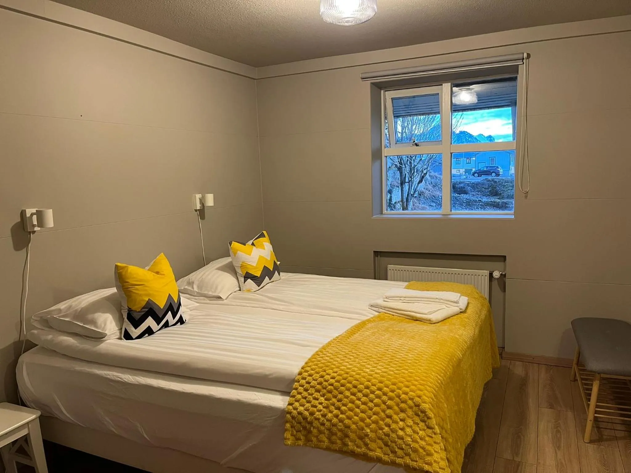 Bed in Guesthouse Hvammur by the Harbour