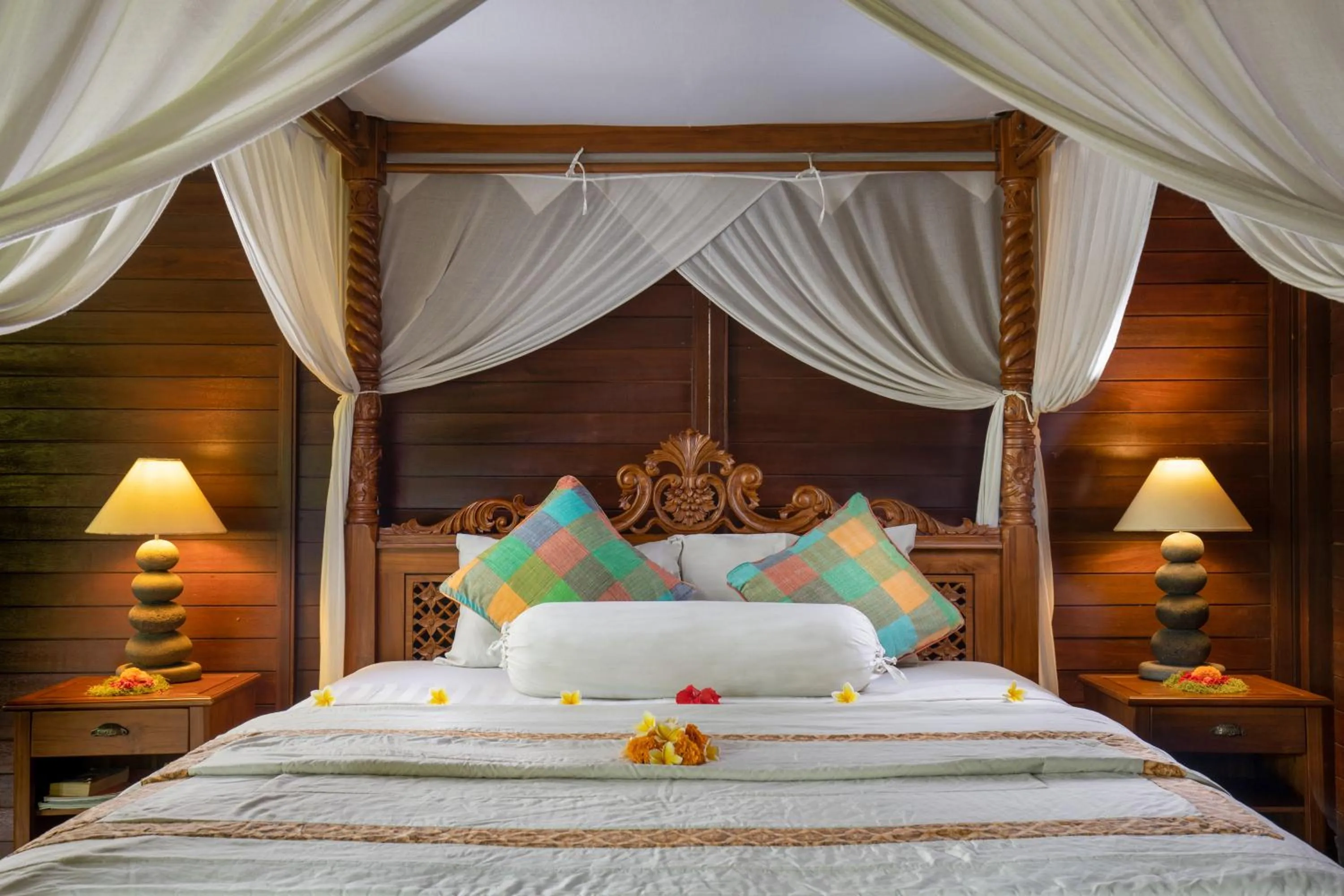 Bed in Secluded Jungle Villa
