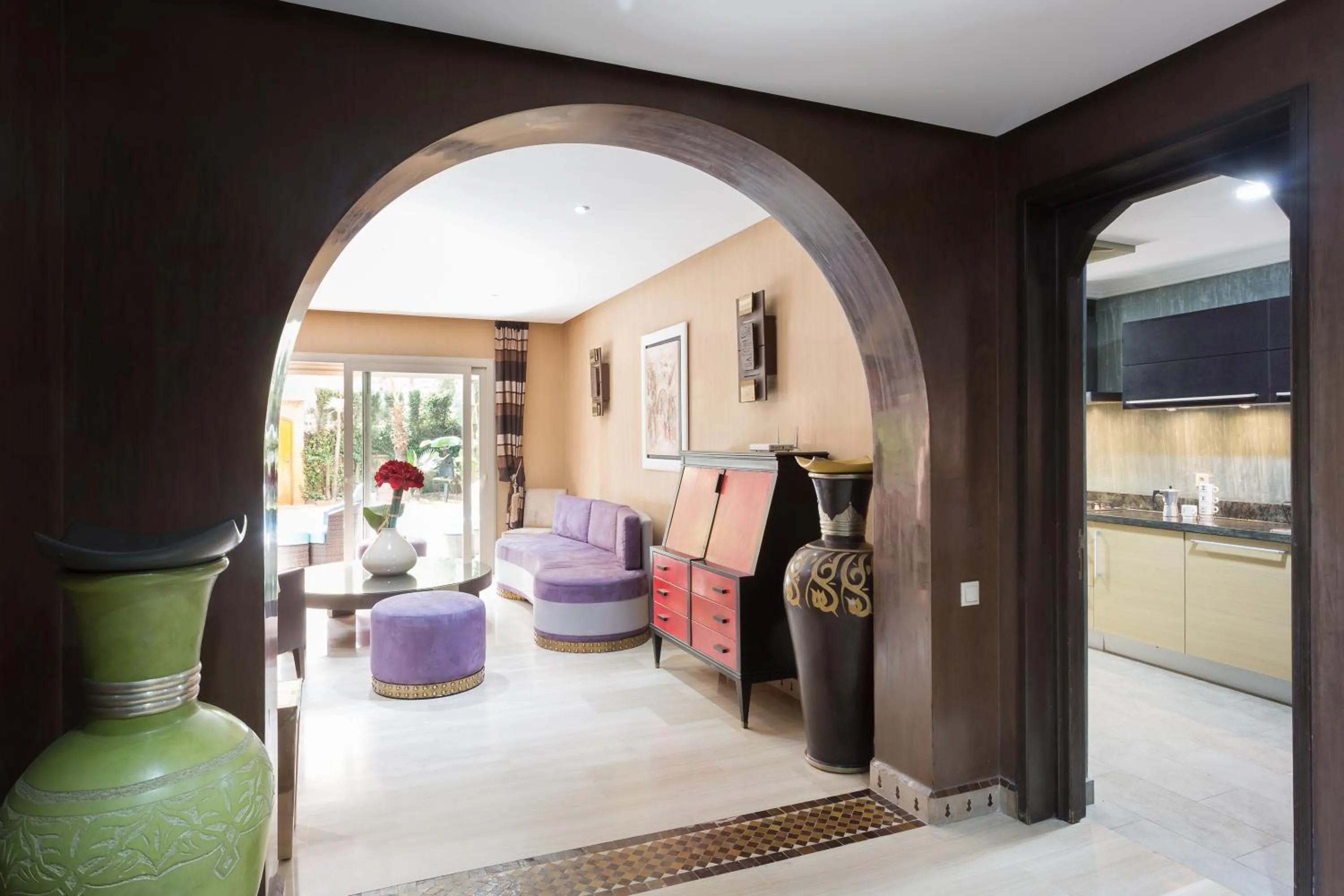 Living room in The Sapphire Apartment with Private Swimming Pool & Hot Tub - Hivernage Quarter - By Goldex Marrakech