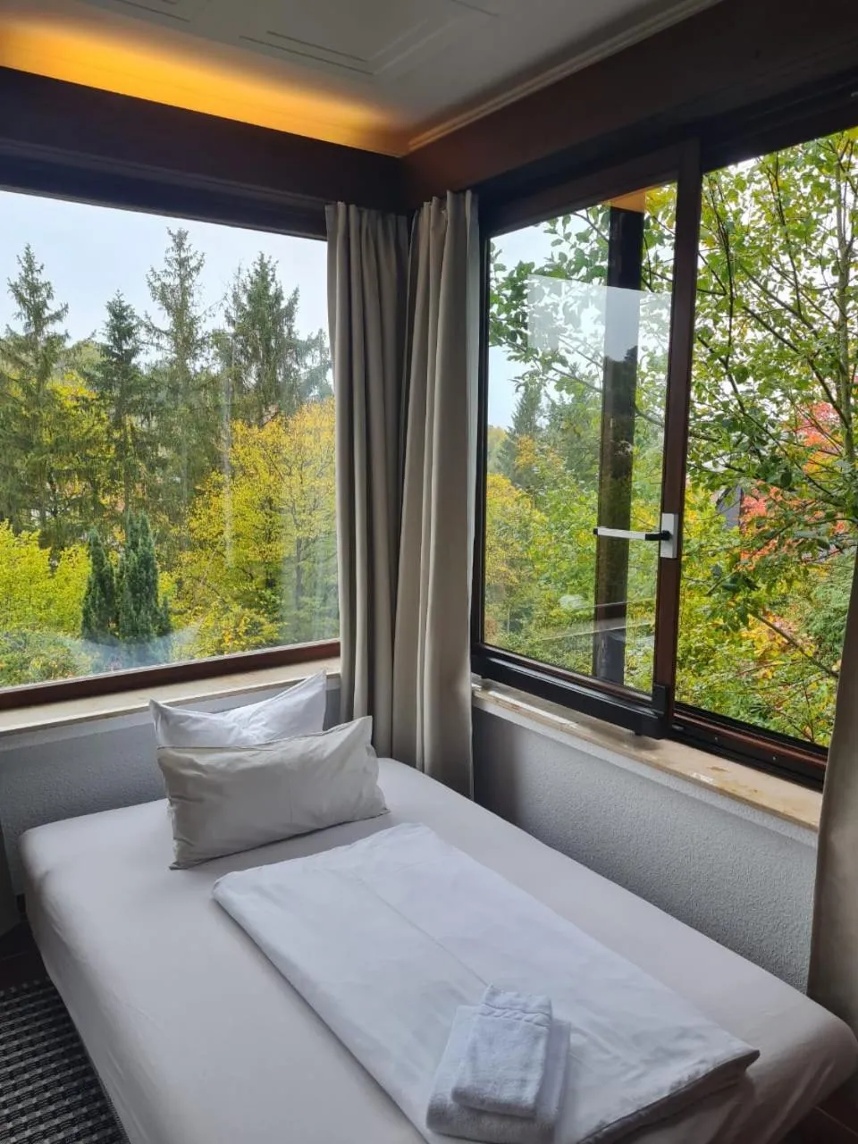 Seating area, Bed in Haus am Wald