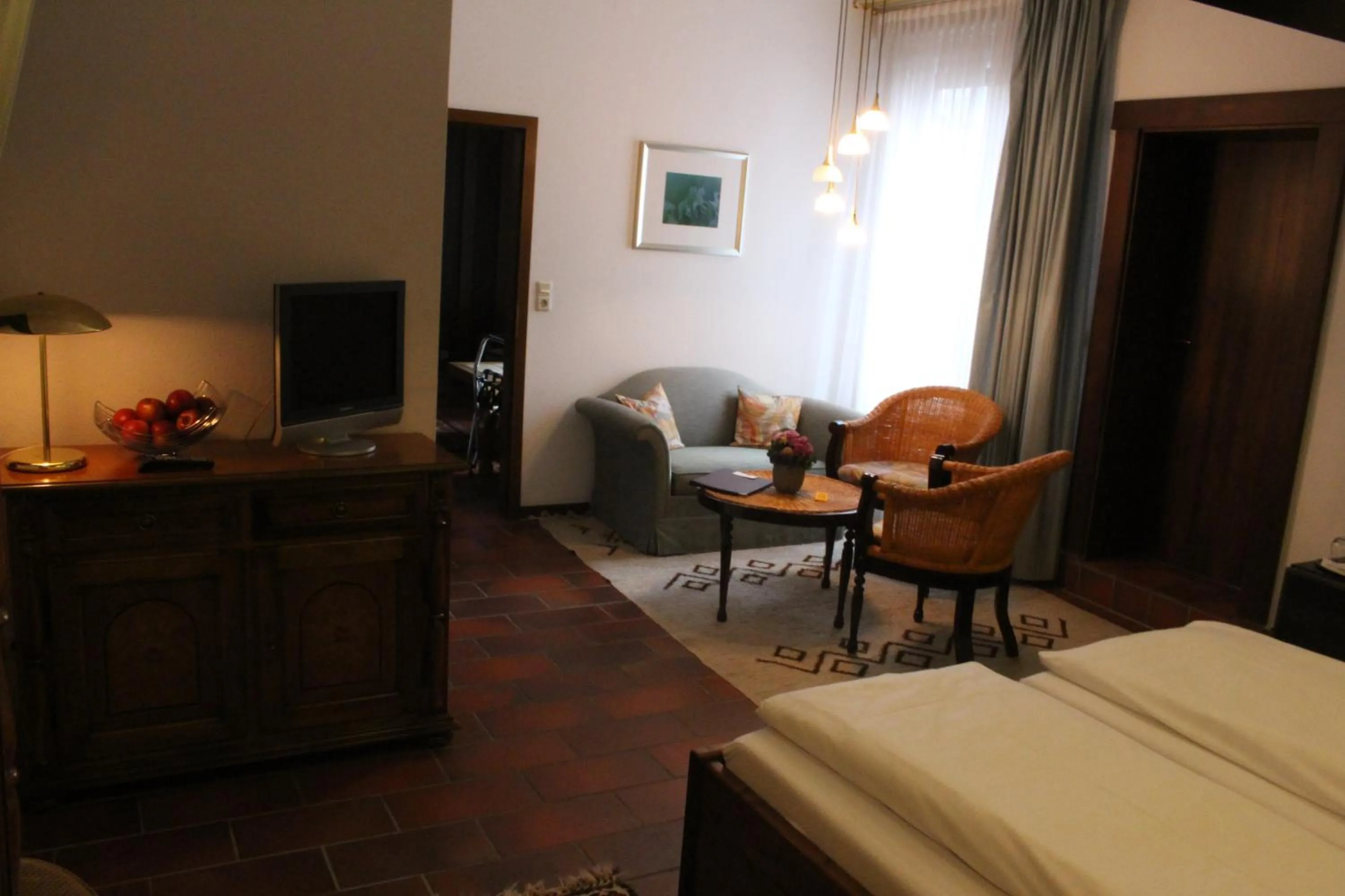 Seating area, Bed in Haus am Wald