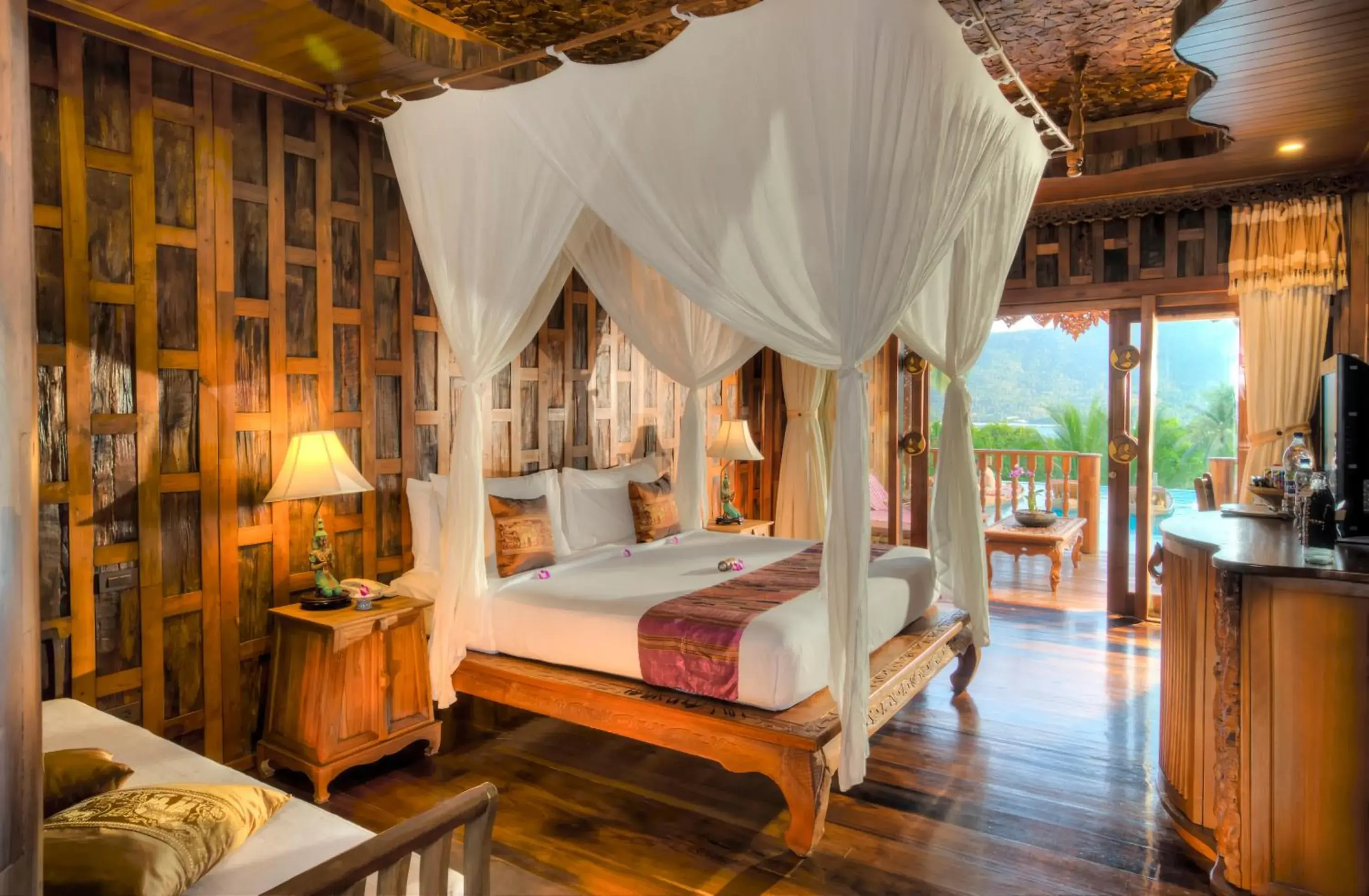Balcony/Terrace, Bed in Santhiya Koh Phangan Resort and Spa Balcony/Terrace, Bed in Santhiya Koh Phangan Resort and Spa