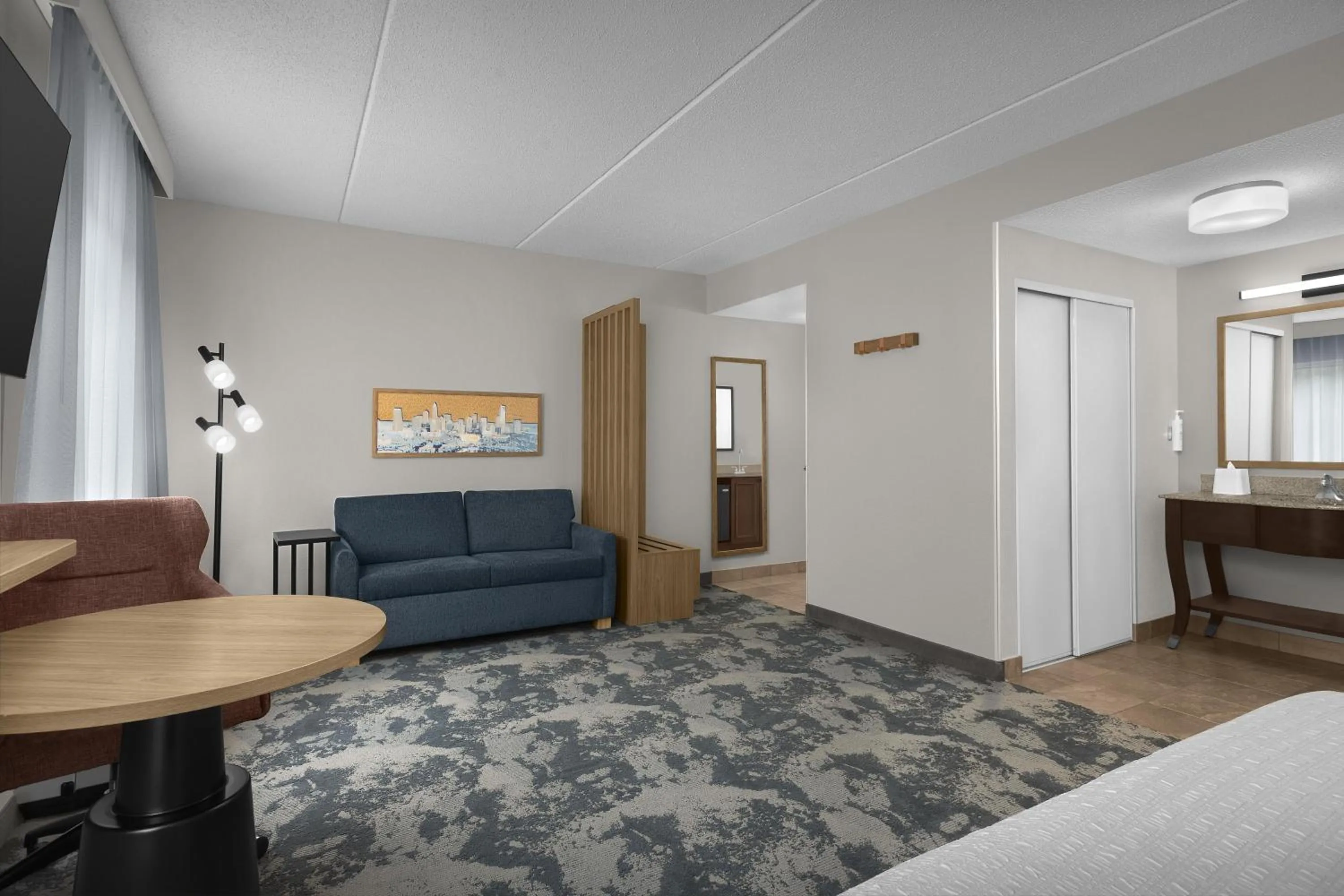 Living room, Bed in Hampton Inn & Suites Huntersville