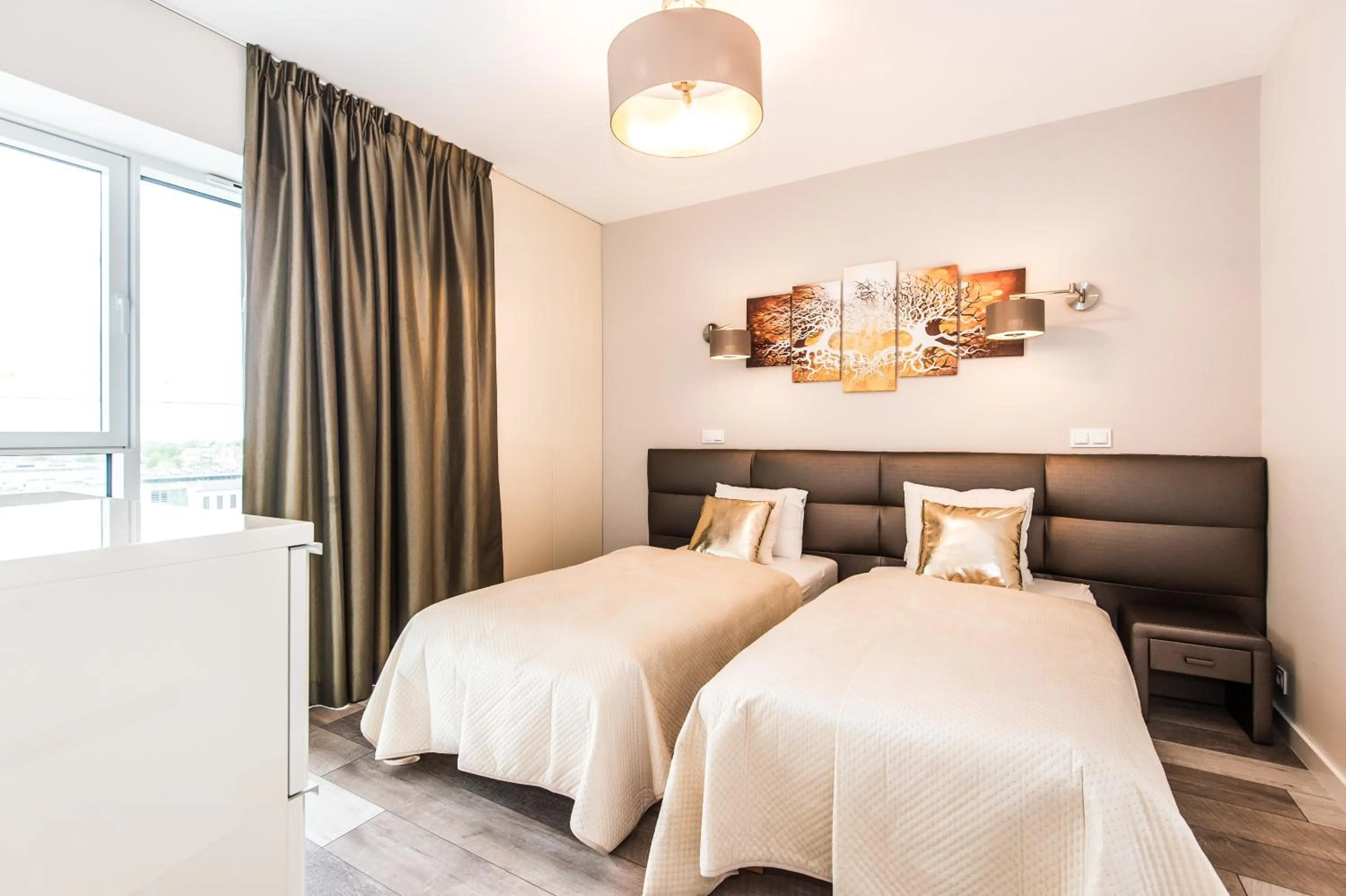 Bed in Super-Apartamenty International Fair