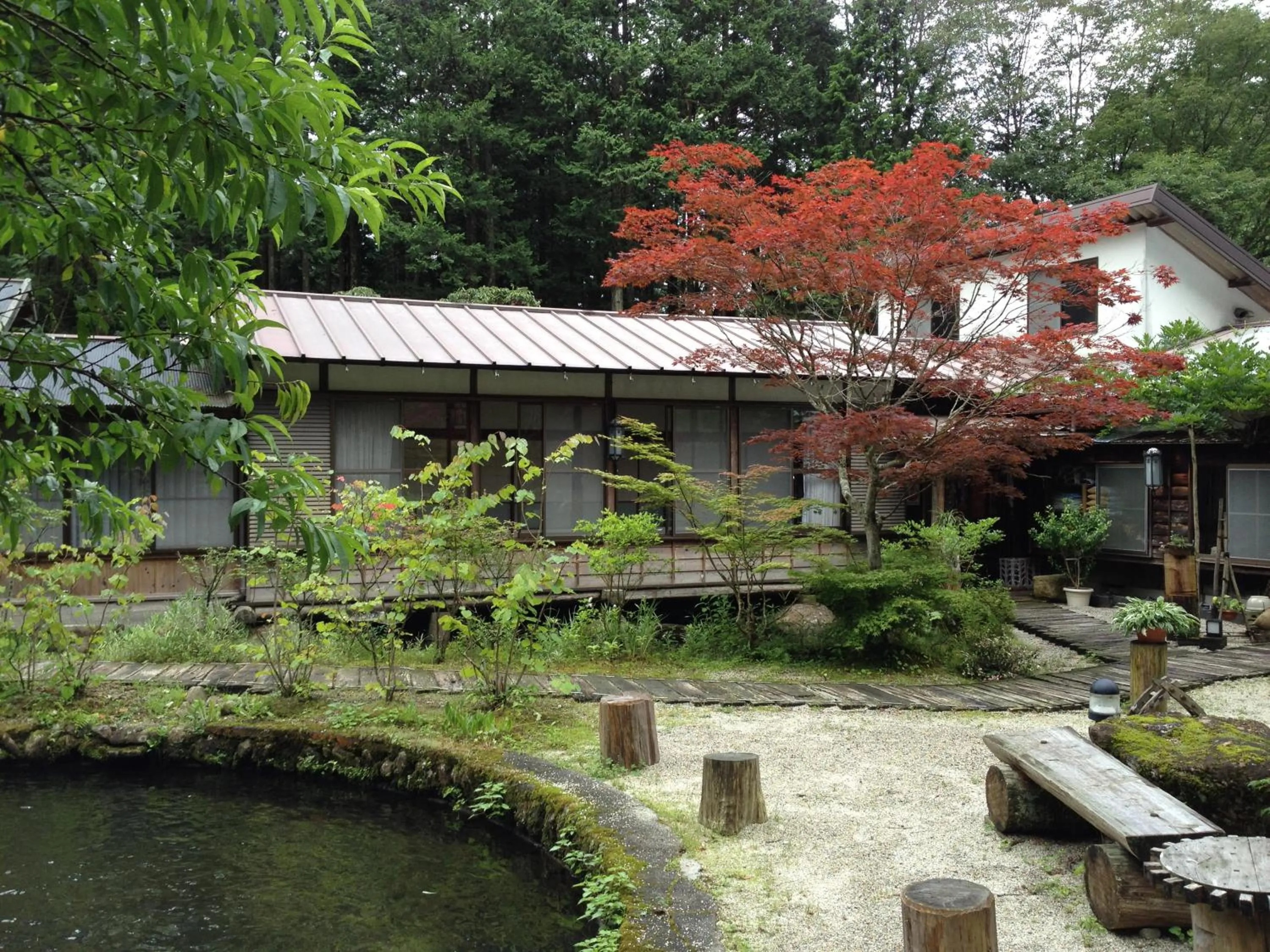Garden view in Takimi Onsen Inn that only accepts one group per day