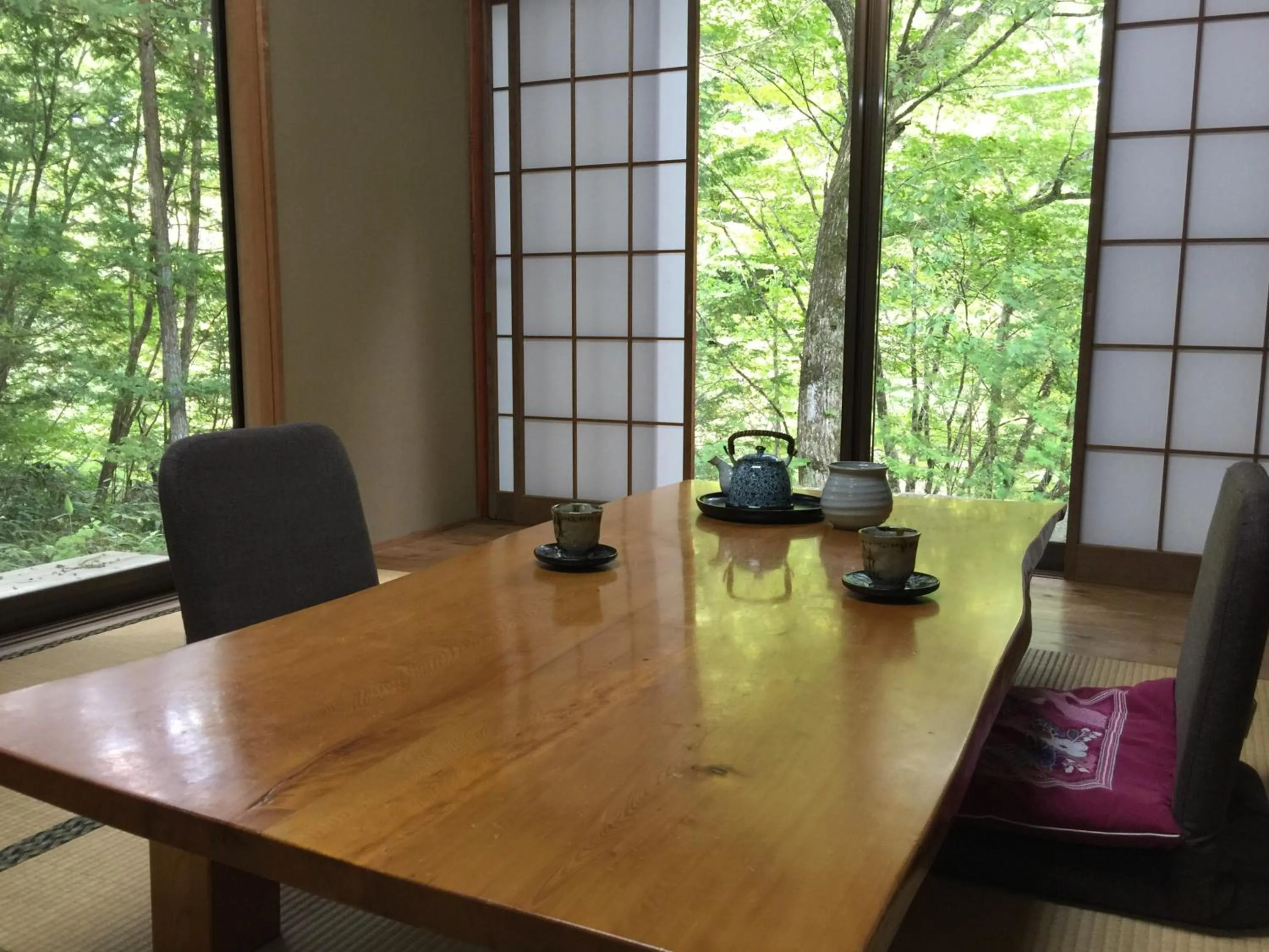 Garden view in Takimi Onsen Inn that only accepts one group per day