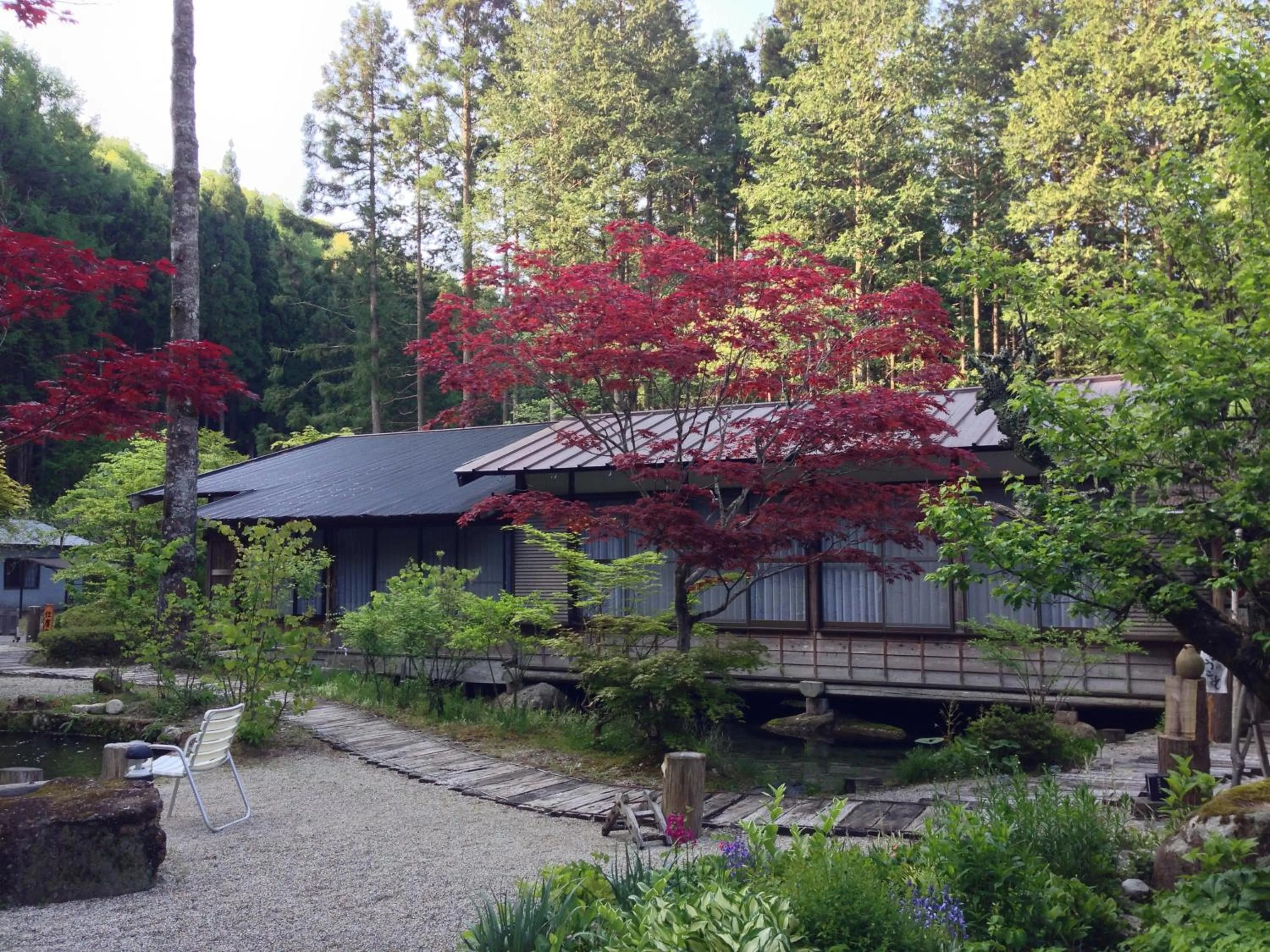 Garden view in Takimi Onsen Inn that only accepts one group per day