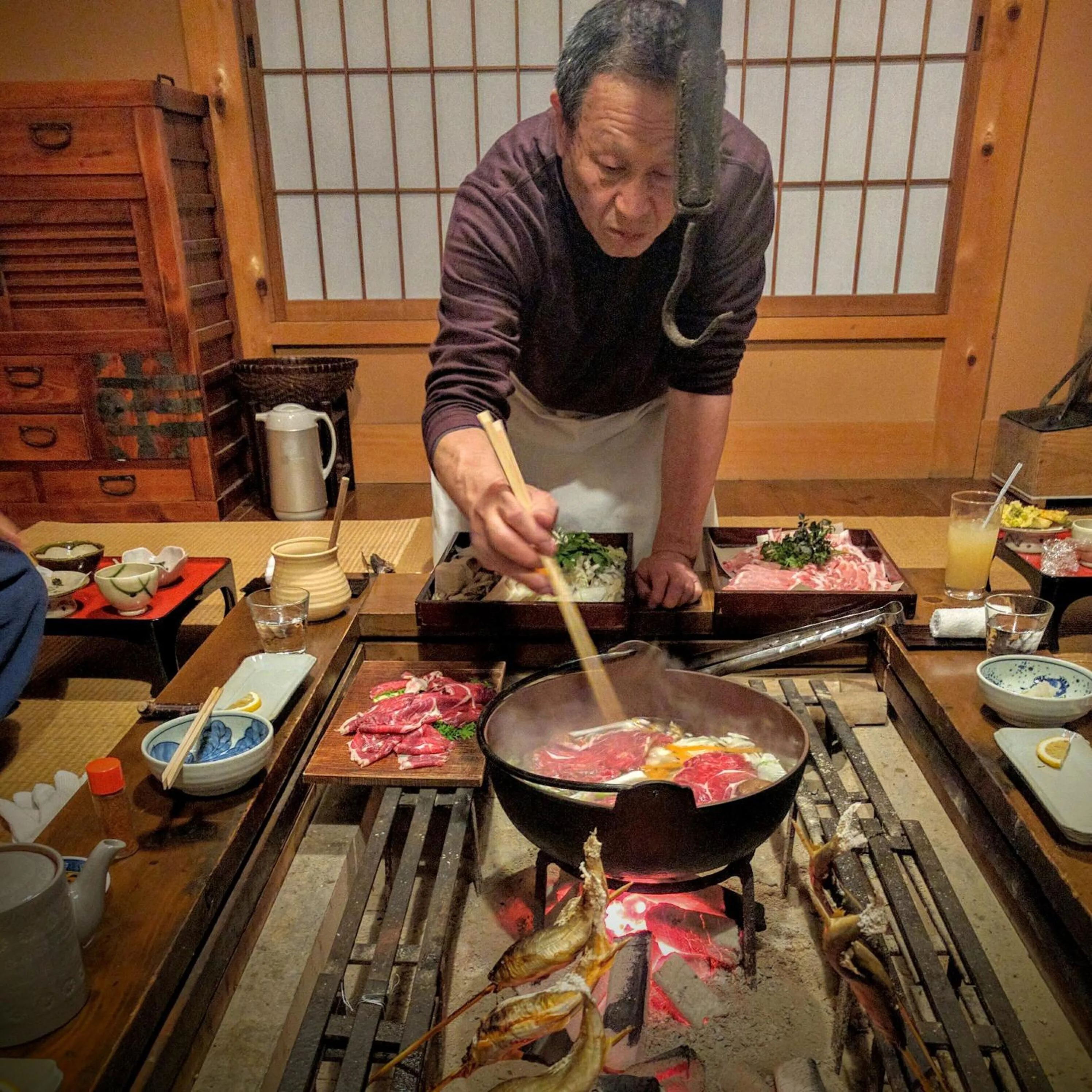 Dinner in Takimi Onsen Inn that only accepts one group per day