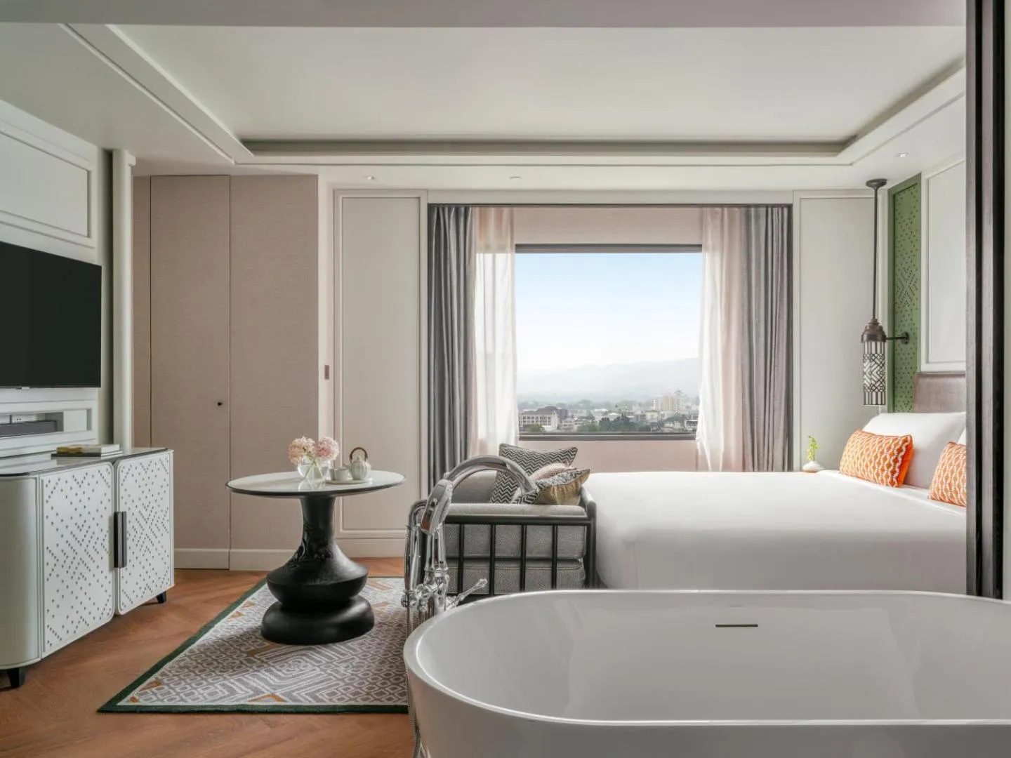 View (from property/room), Bed in InterContinental Chiang Mai The Mae Ping by IHG