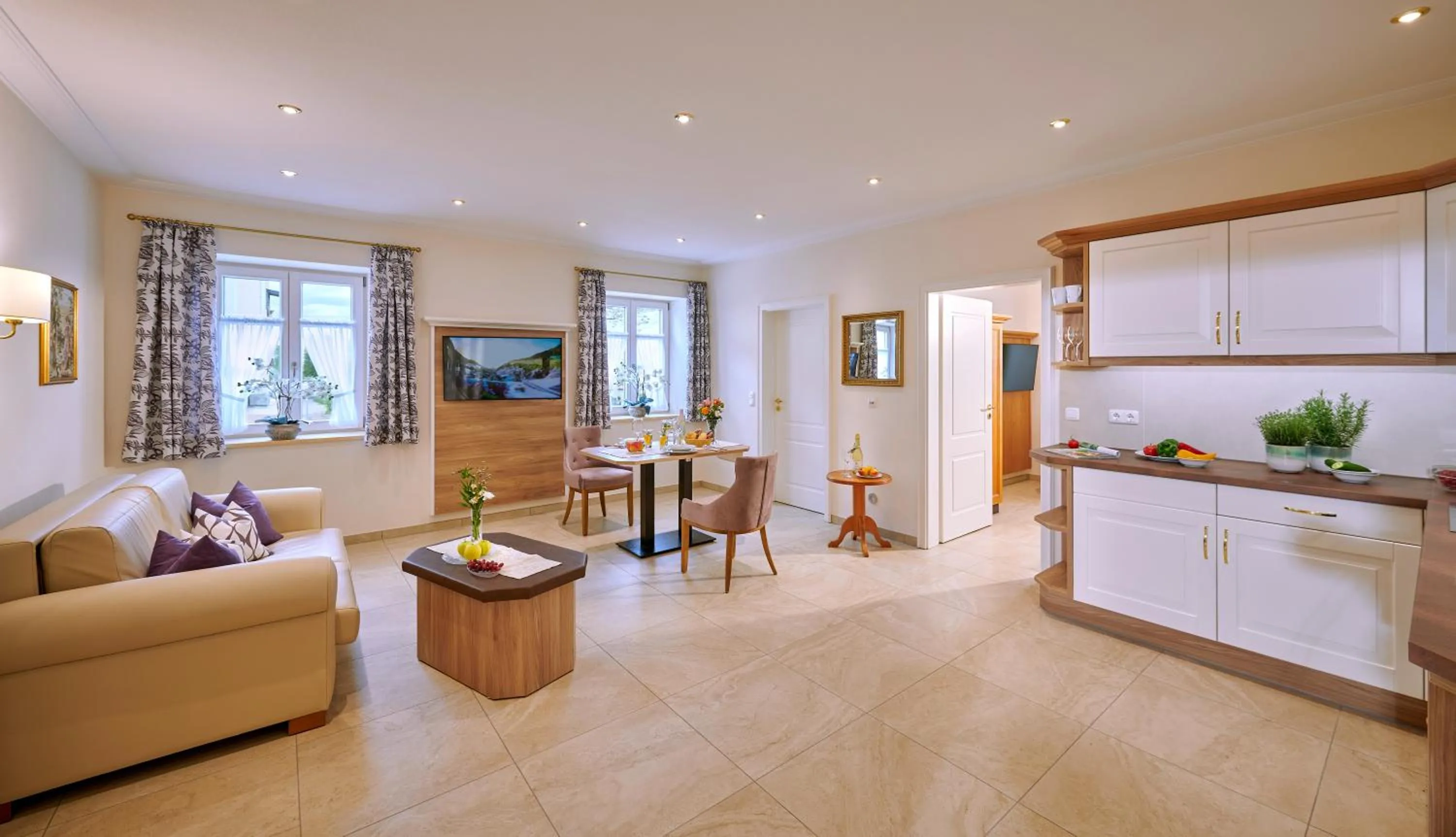 Kitchen or kitchenette in Ferienwohnungen im Bonnschloessl