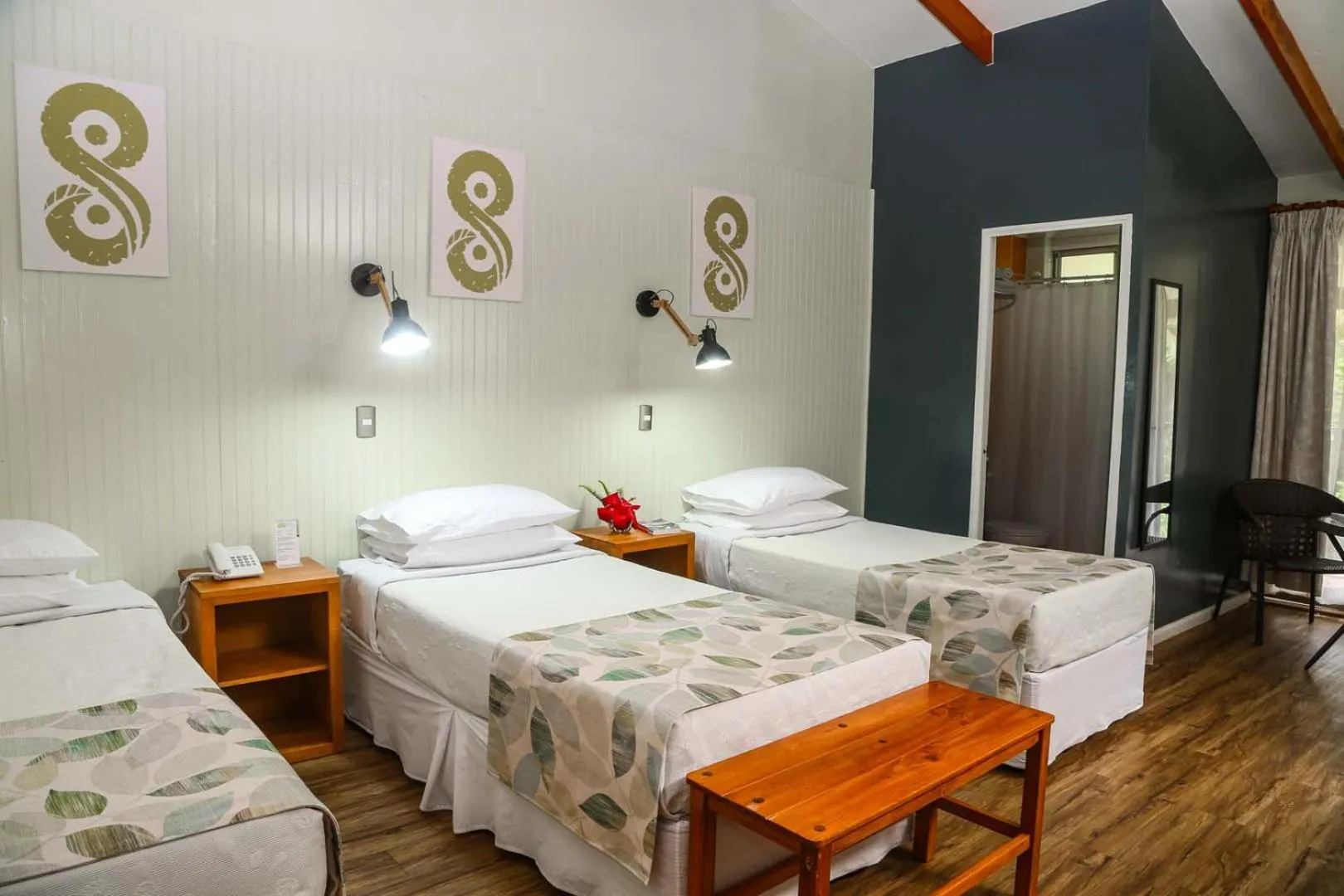 Bed in Easter Island Ecolodge